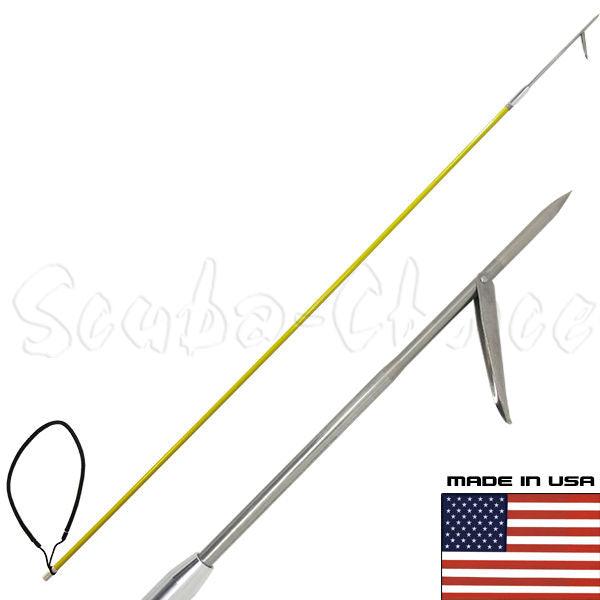 6' One Piece Spearfishing Fiber Glass Pole Spear w/ 1 Prong Single Barb Tip - Scuba Choice