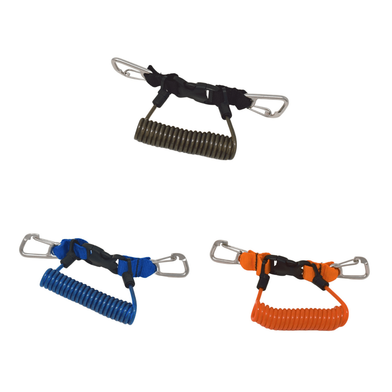 Scuba Choice Shark Coil Steel Core with Clips Lanyard - Scuba Choice