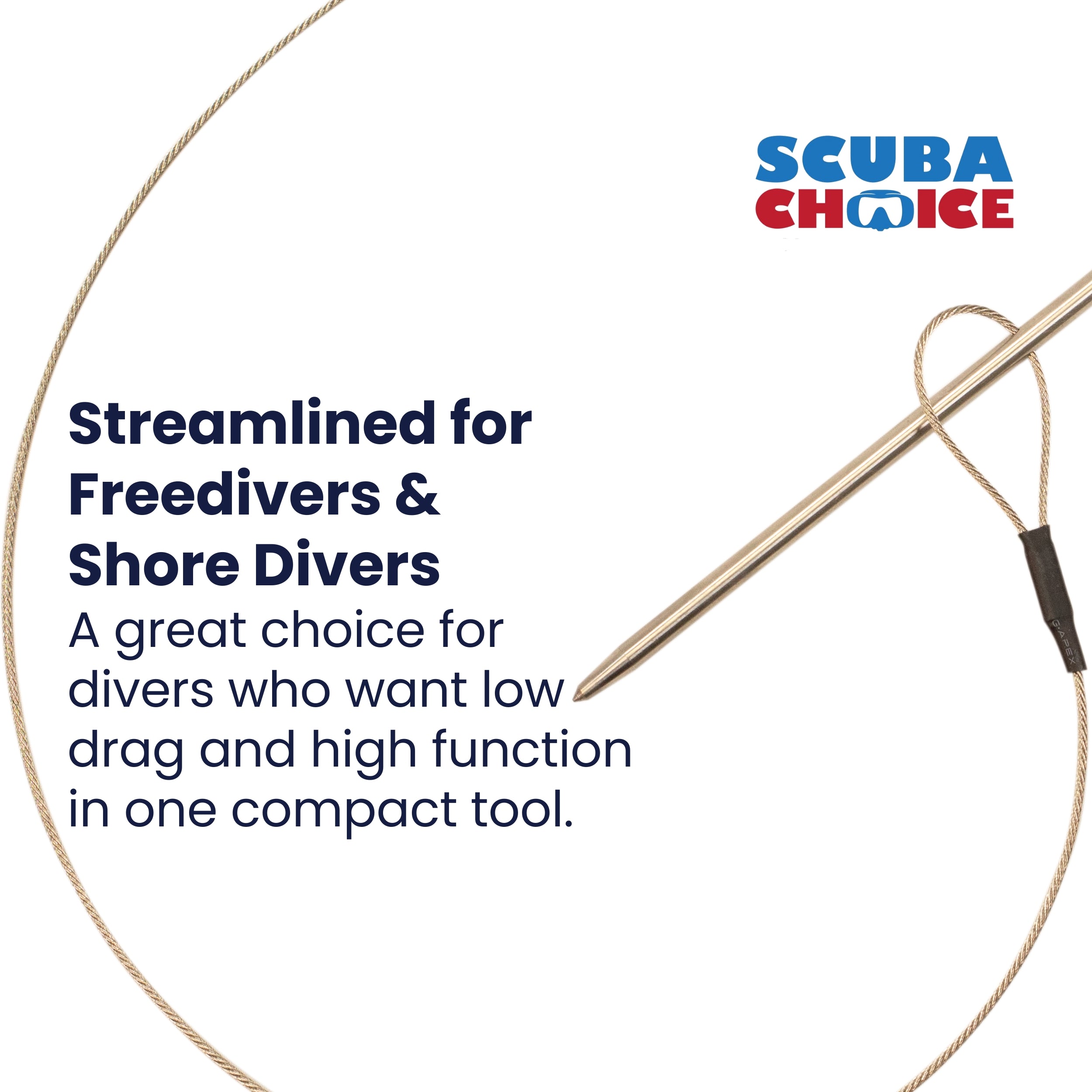 Spearfishing Compact Stainless Steel Fish Stringer Cable & 4.75" Rod