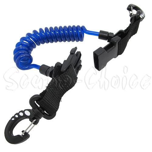 Scuba Diving Shark Coil Lanyard with Snaps and Quick Release Buckles - Scuba Choice