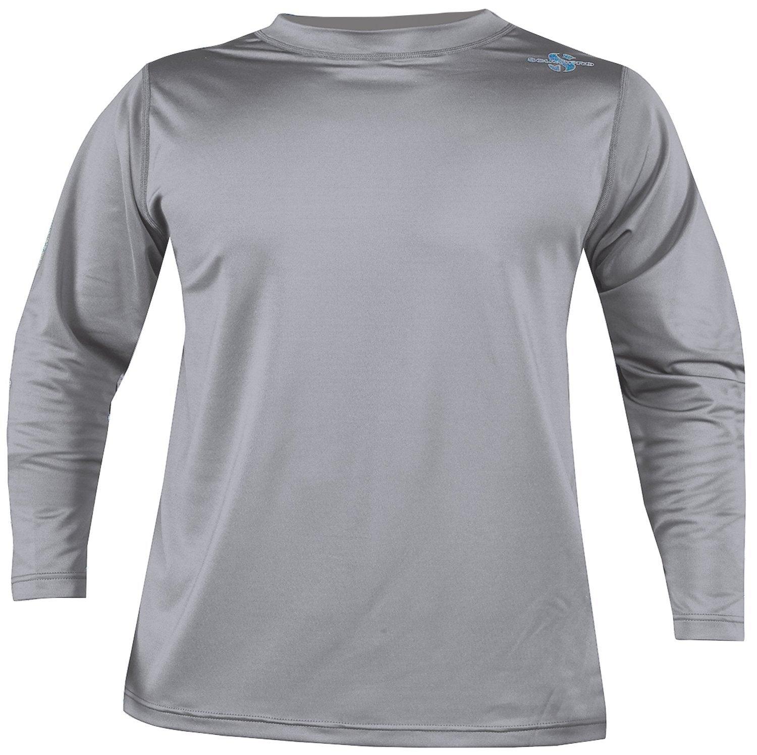 Scubapro Loose Fit Rash Guard Channel Flow Long Sleeve - Gray - Scuba Choice