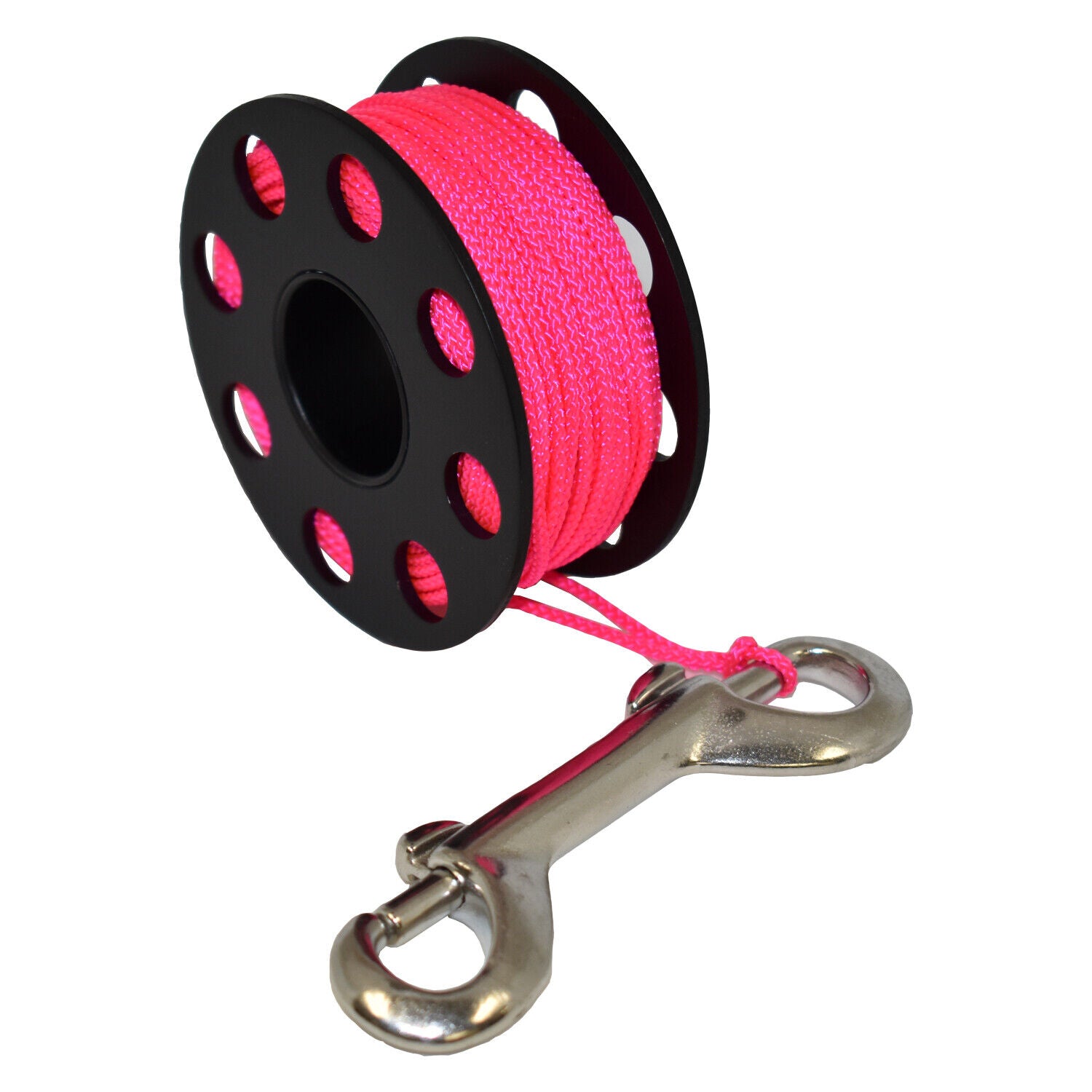 Scuba Choice Diving Compact Black Aluminum Finger Spool 75ft Dive Reel w/Bolt Snap