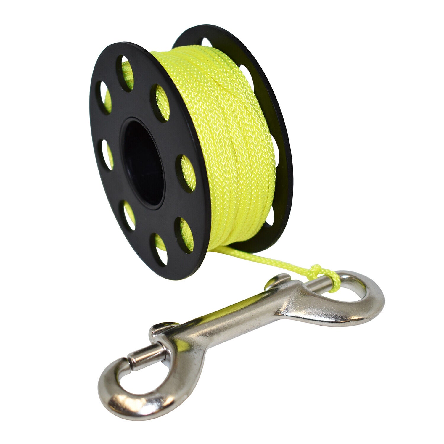 Scuba Choice Diving Compact Black Aluminum Finger Spool 75ft Dive Reel w/Bolt Snap