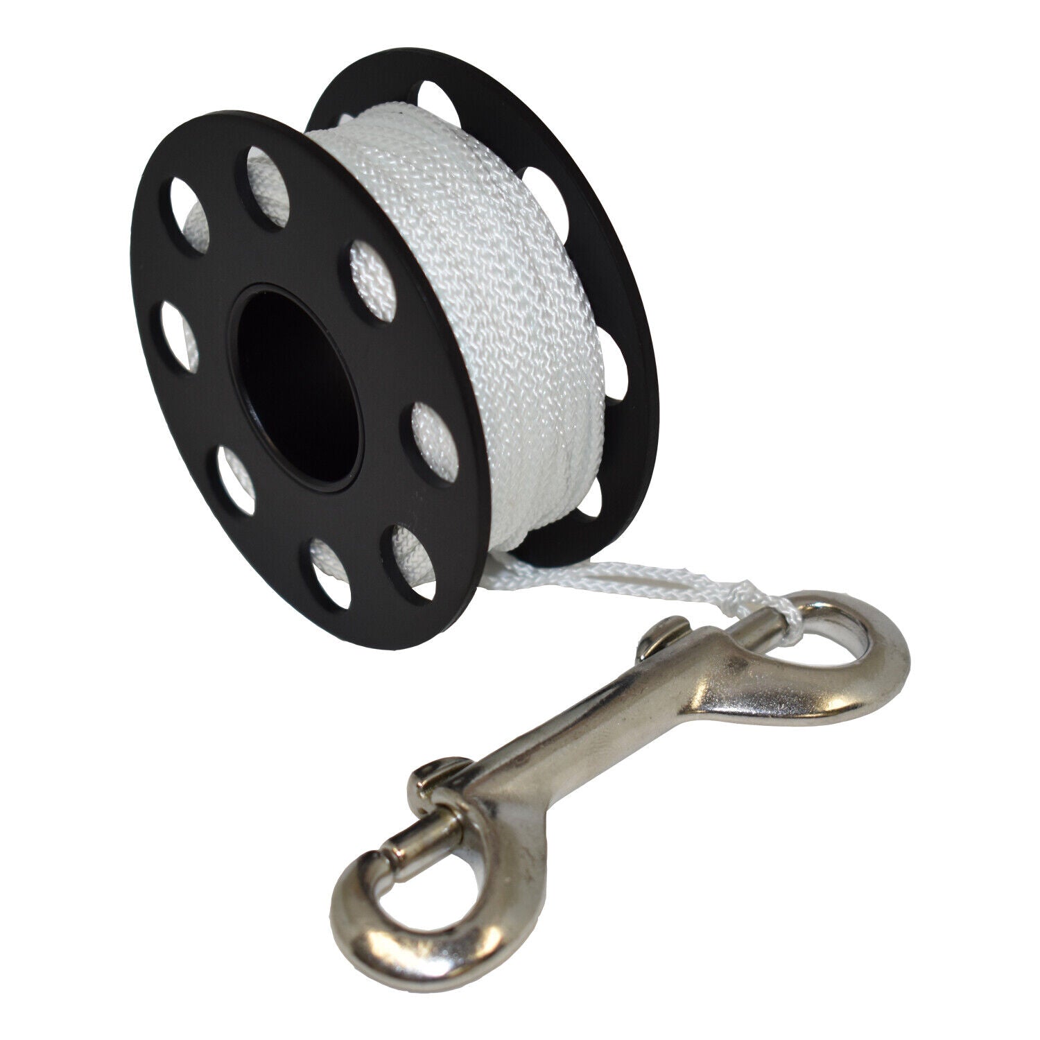 Scuba Choice Diving Compact Black Aluminum Finger Spool 75ft Dive Reel w/Bolt Snap