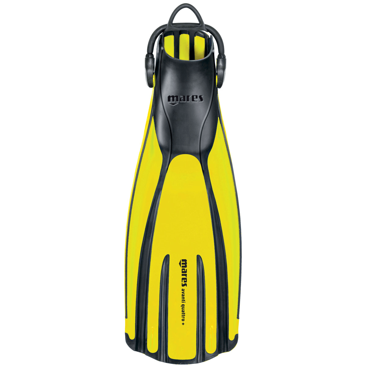 Mares Avanti Quattro-Plus Open Heel Fins, Royal Yellow - Scuba Choice