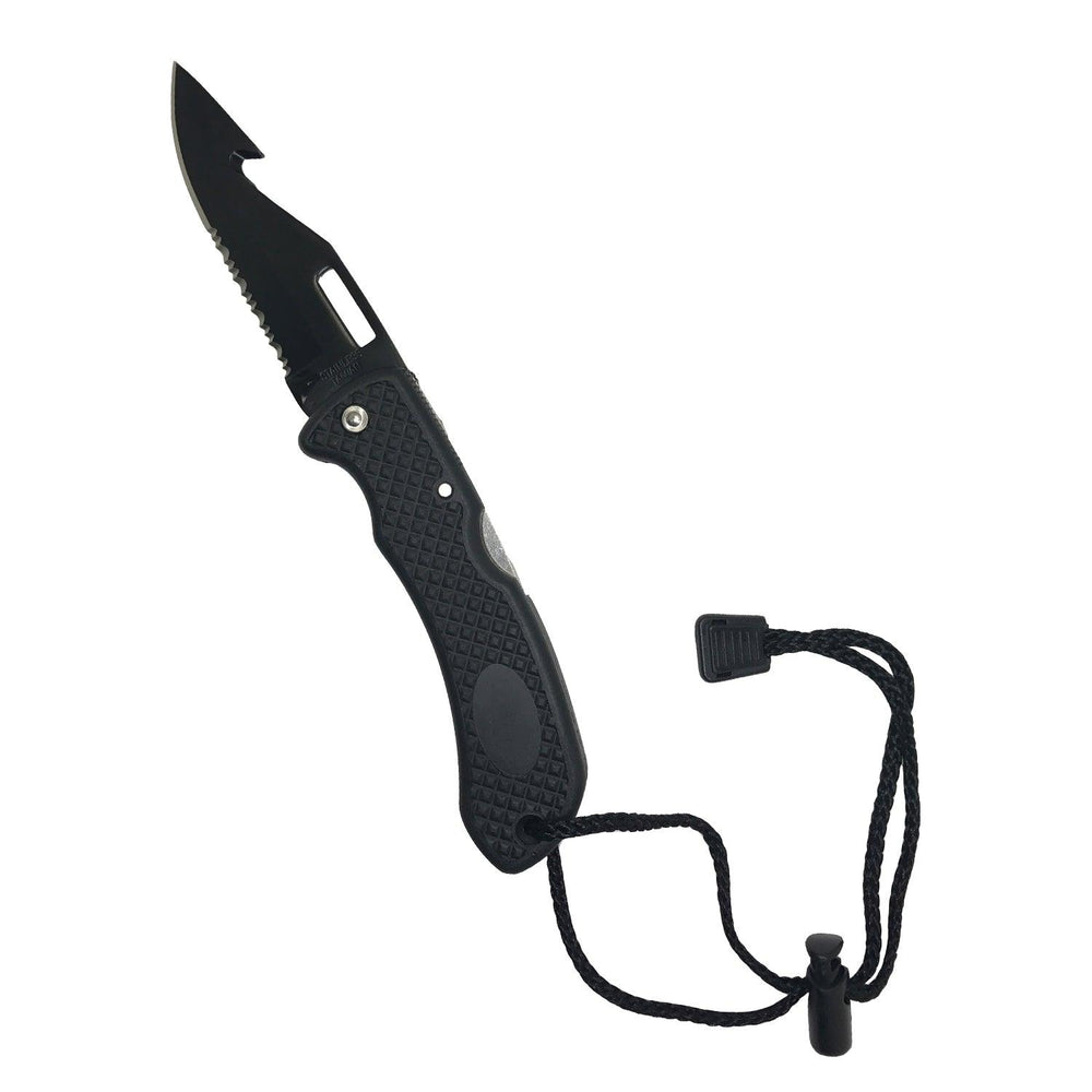 Scuba Choice Foldable Low Volume Black Blade Point Tip BCD Knife - Scuba Choice