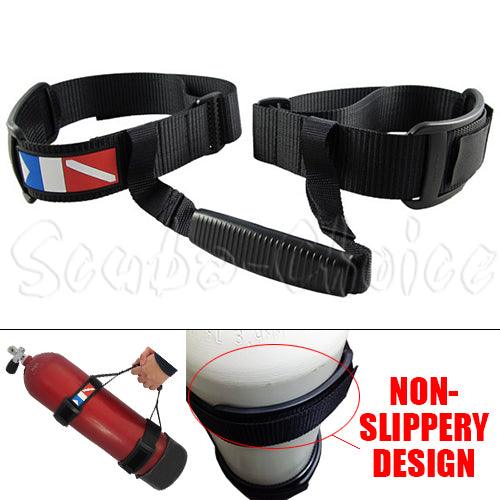 Scuba Diving Dive Adjustable Tank Cylinder Carrier Holder w/ Dive Flag Logo - Scuba Choice