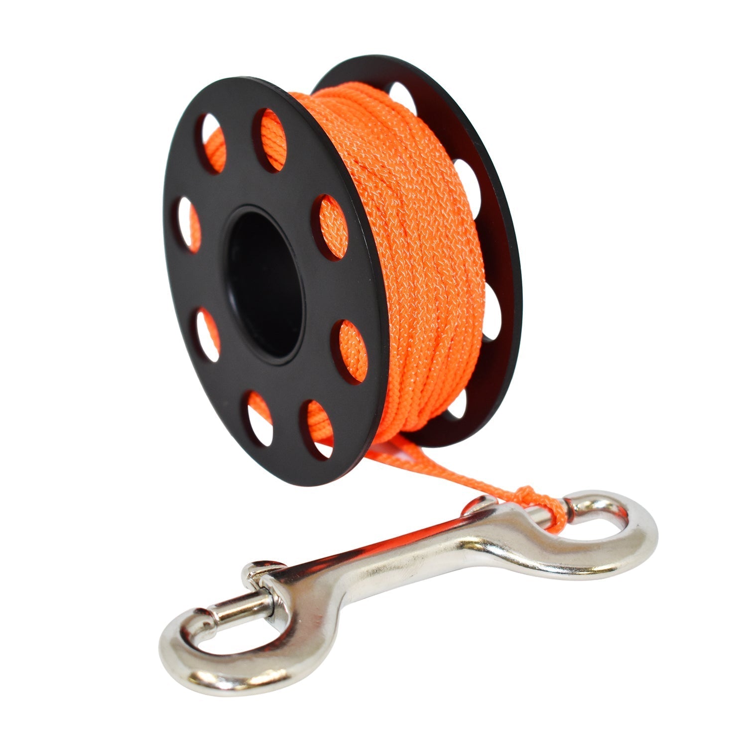 Scuba Choice Diving Compact Black Aluminum Finger Spool 75ft Dive Reel w/Bolt Snap