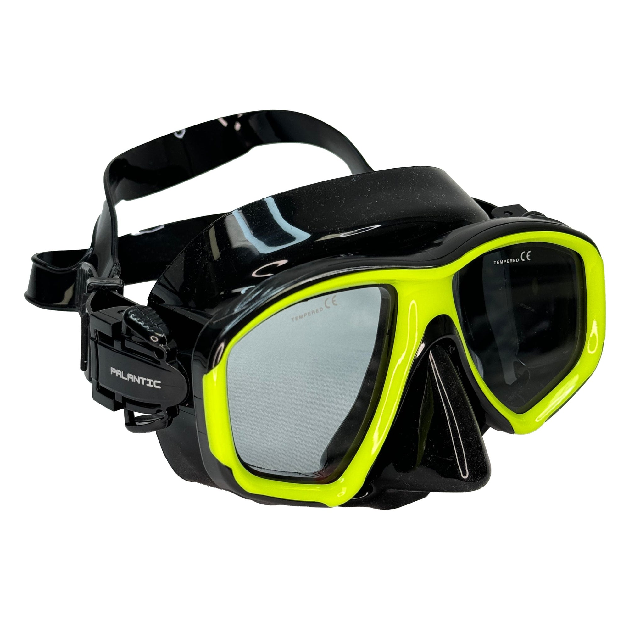 Palantic M36 Solid Neon Yellow/Black Silicone RX Farsighted Gauge Reader Lenses Dive/Snorkeling Mask