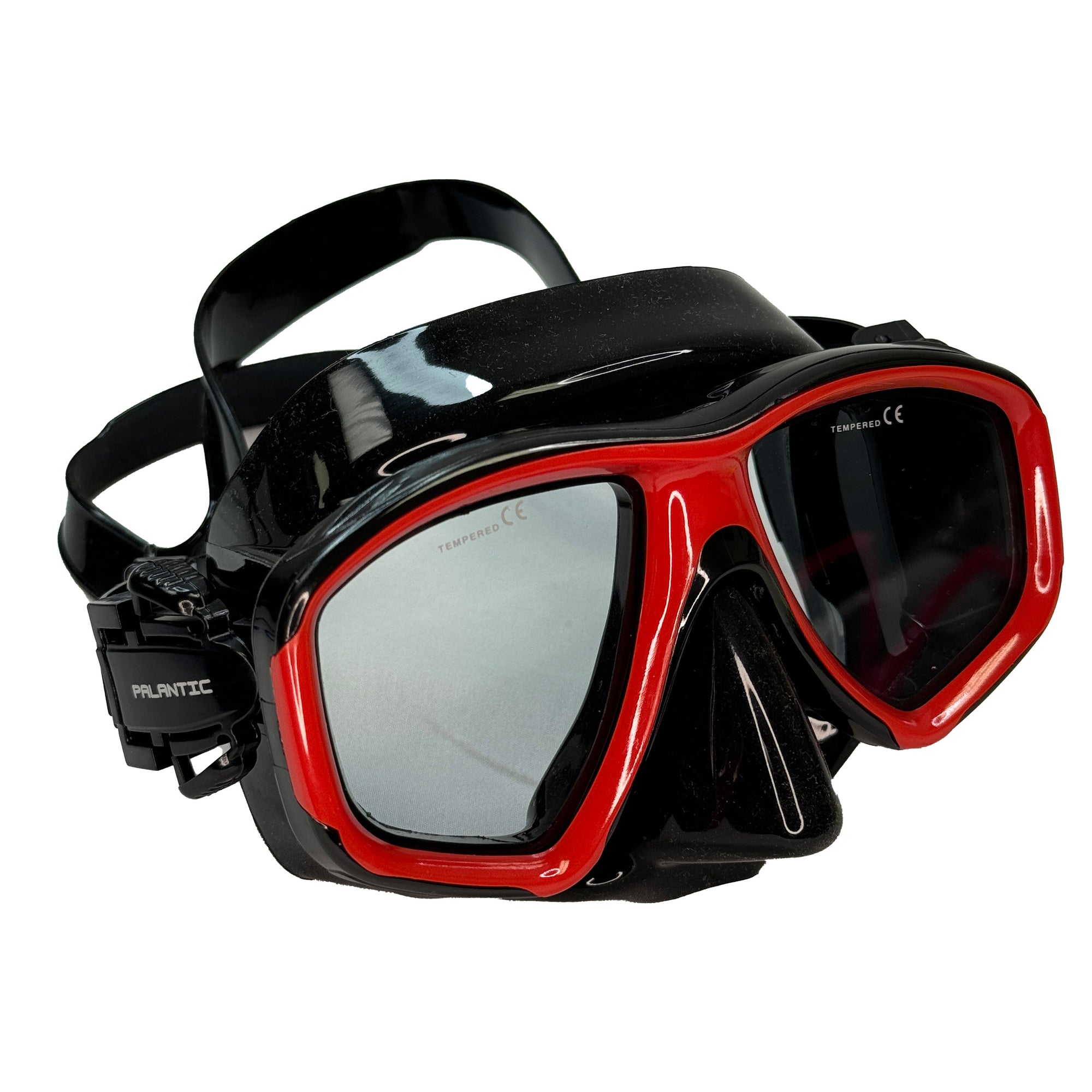 Palantic M36 Solid Red/Black Silicone RX Farsighted Full Lenses Dive/Snorkeling Mask