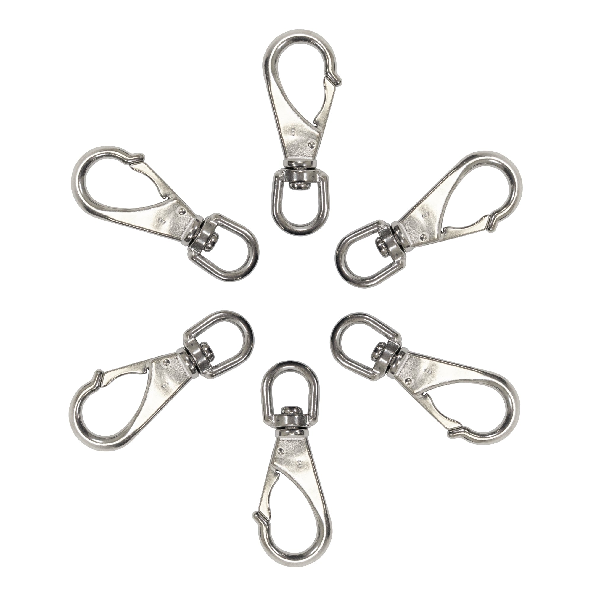 11.8cm Stainless Steel Swivel Eye Snap Hook Marine Clip Size #3, 16mm Opening