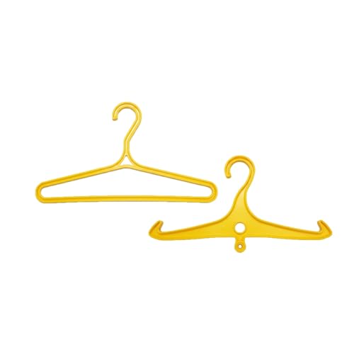Scuba Choice Wetsuit & Drysuit Hanger Bundle (Yellow) – Heavy-Duty Wide-Shoulder Hanger + Anti-Slip DIN Thread Hanger for BCD, Wetsuits & Scuba Gear Storage, Drying & Organization
