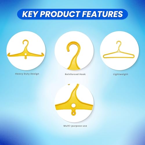 Scuba Choice Wetsuit & Drysuit Hanger Bundle (Yellow) – Heavy-Duty Wide-Shoulder Hanger + Anti-Slip DIN Thread Hanger for BCD, Wetsuits & Scuba Gear Storage, Drying & Organization