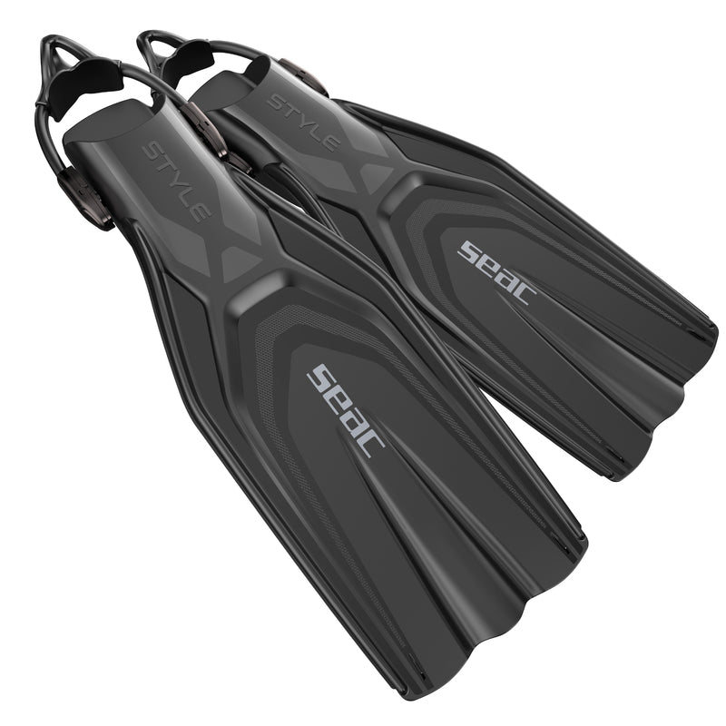 SEAC OPEN HEEL FIN STYLE SLING STRAP BLACK