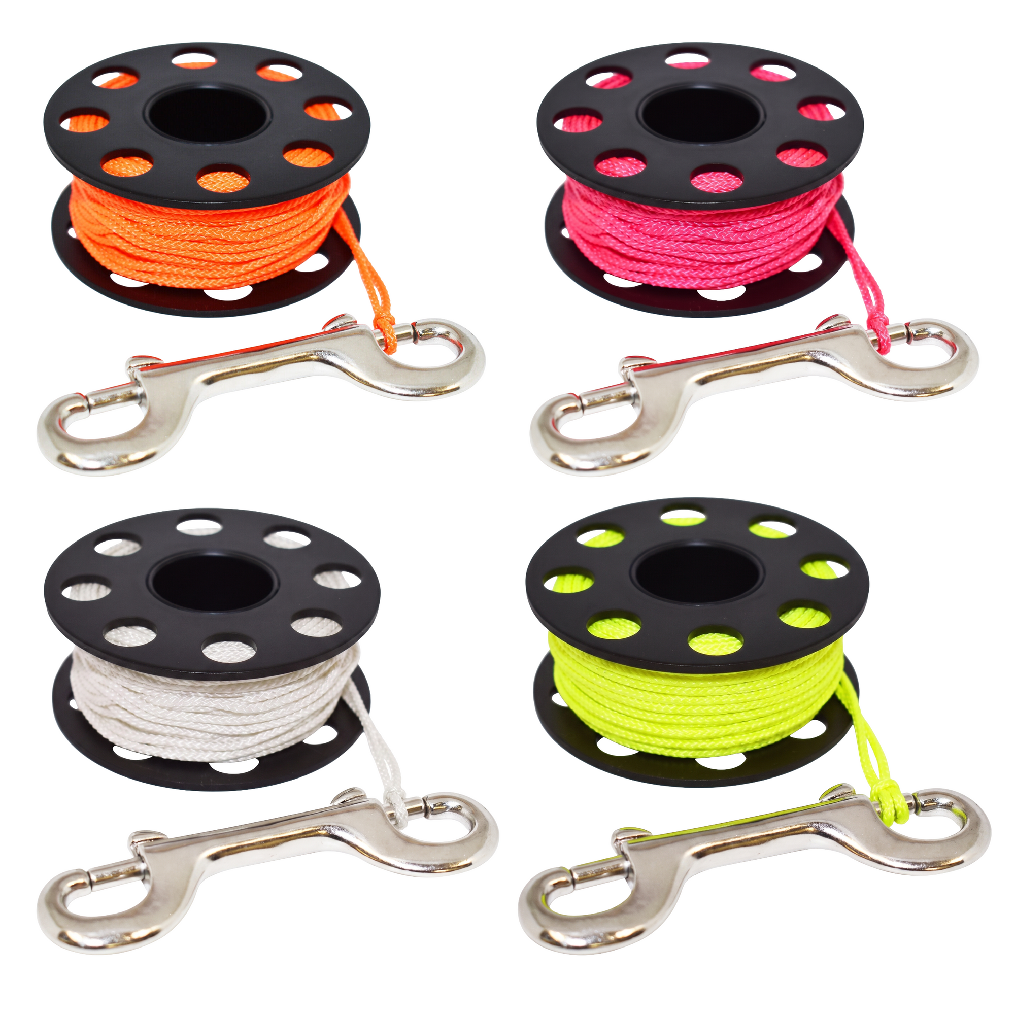Scuba Choice Diving Compact Black Aluminum Finger Spool 75ft Dive Reel w/Bolt Snap