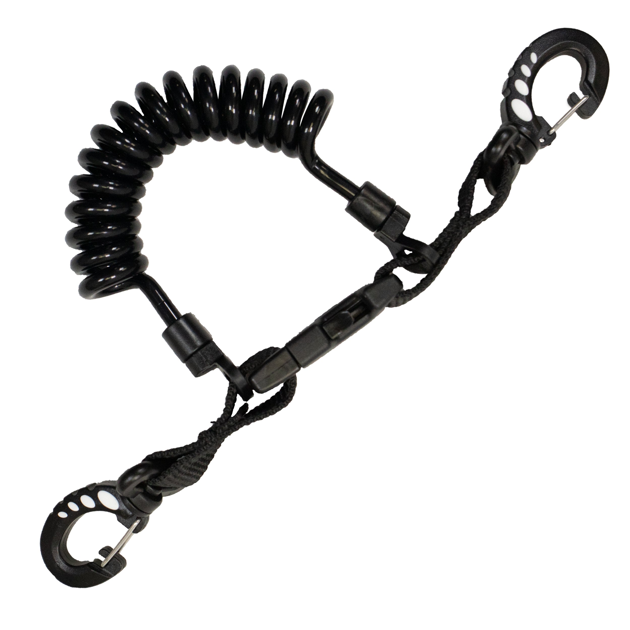 Scuba Diving Shark Coil Lanyard with Snaps and Quick Release Buckles