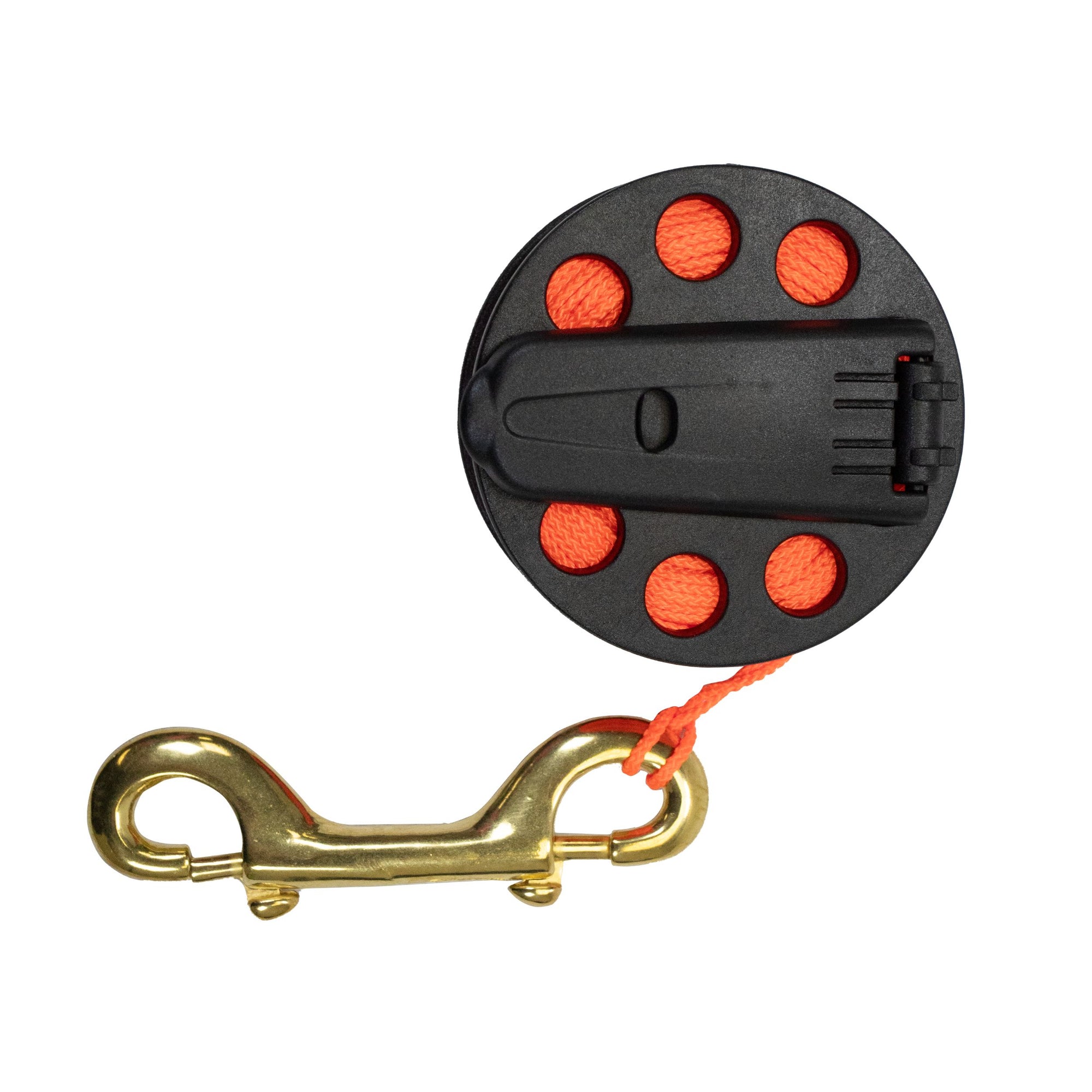 Scuba Diving Compact Finger Spool with Plastic Handle 65ft - Orange Line