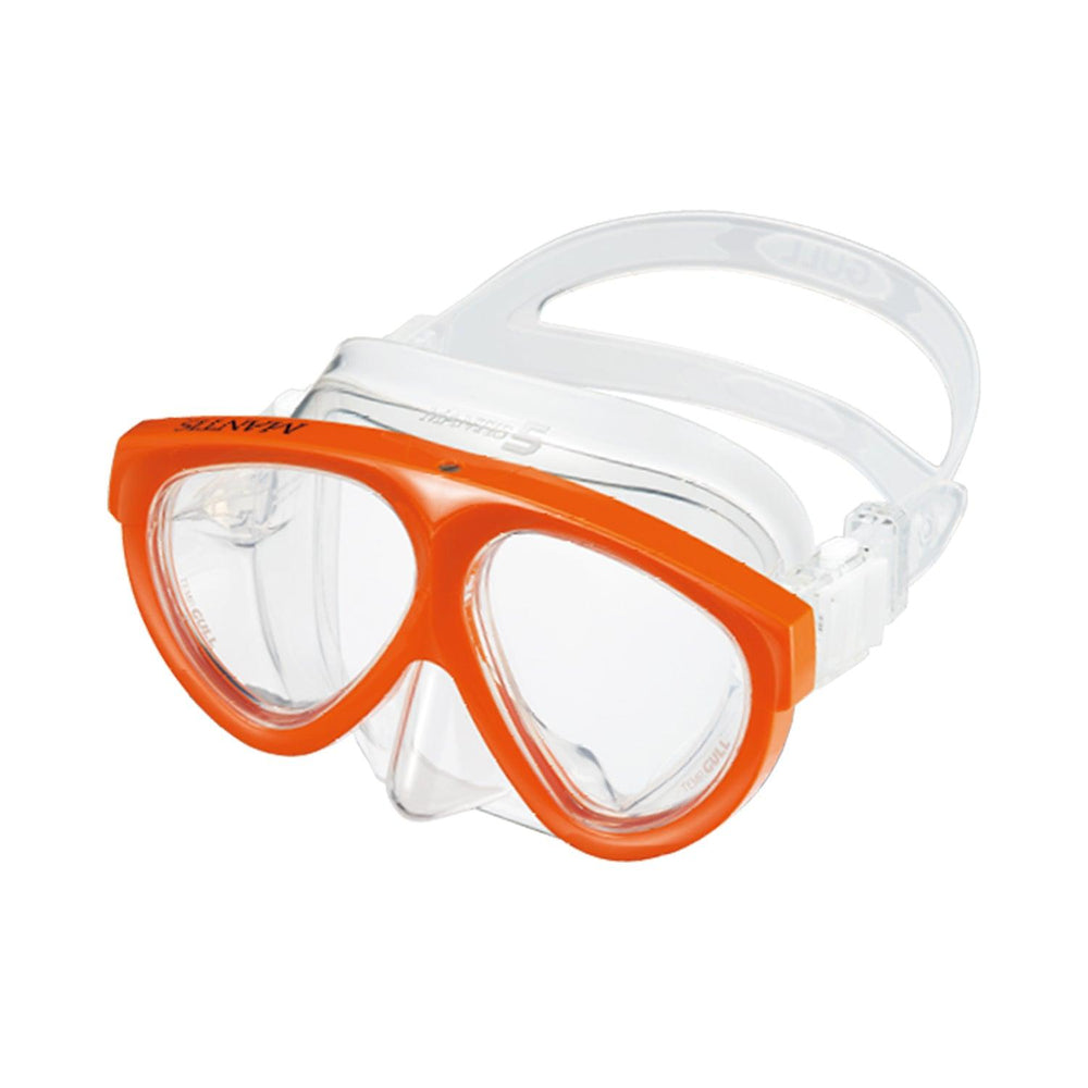 Gull Mantis 5 RX Nearsighted Clear/Coral Orange Dive Mask - Scuba Choice