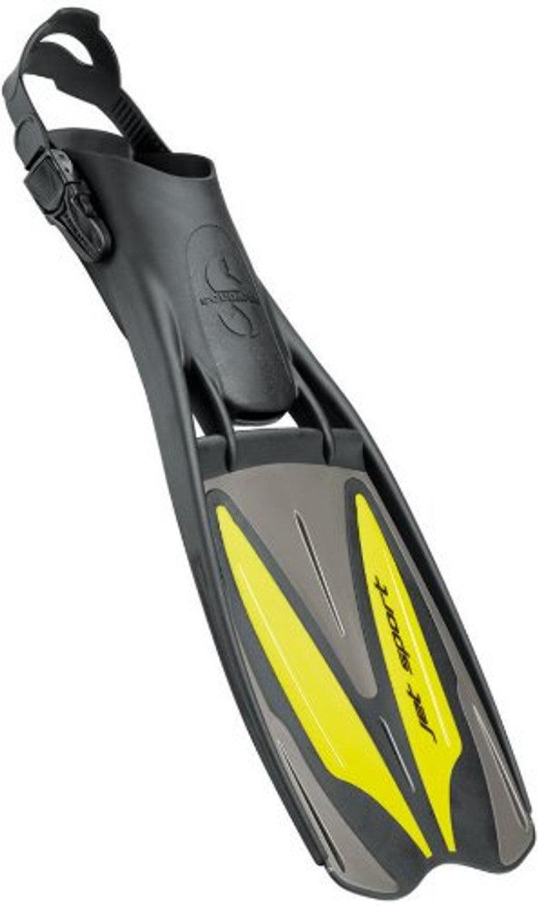 Scubapro Jet Fins Sport Adjustable - Black/Gray/Yellow - Scuba Choice