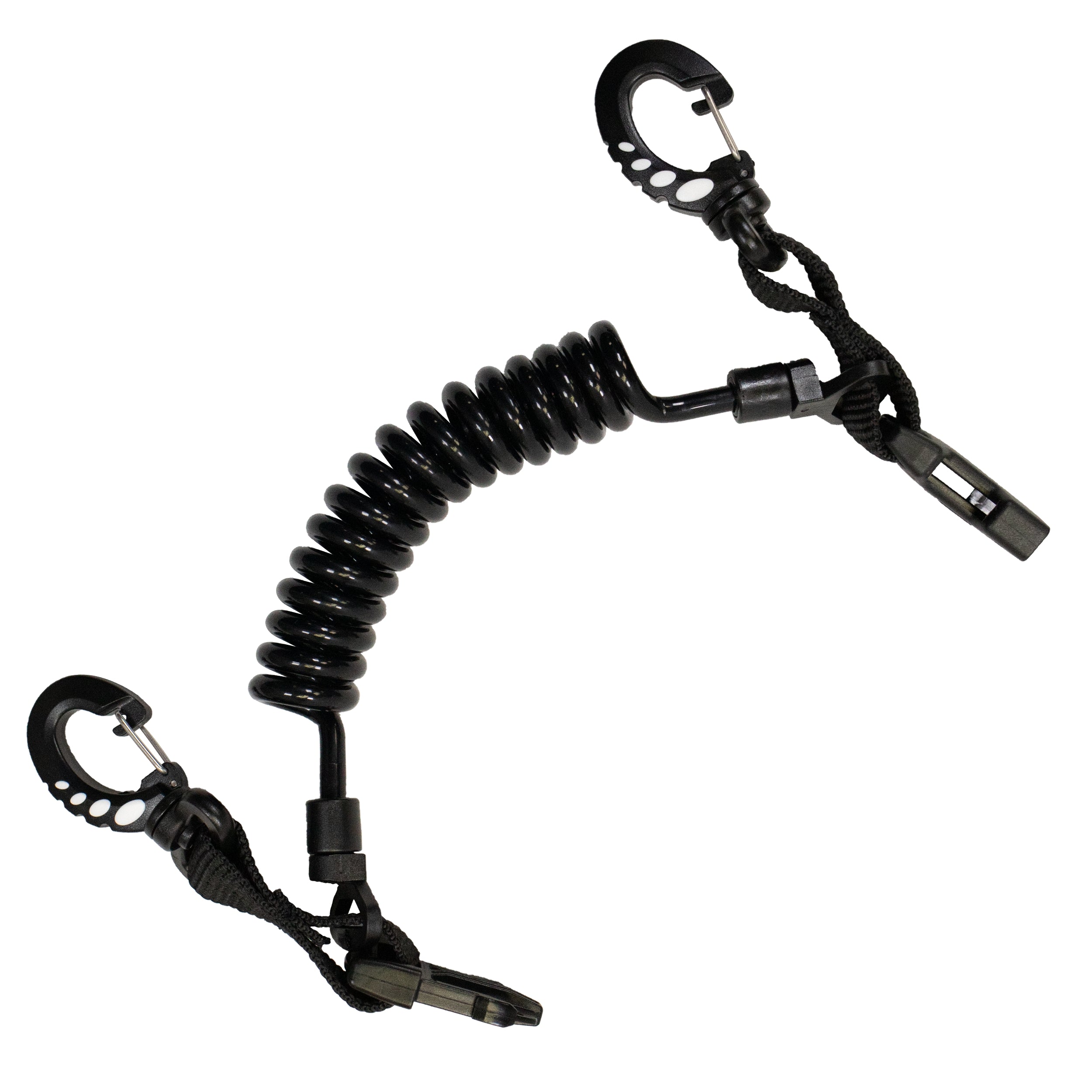 Scuba Diving Shark Coil Lanyard with Snaps and Quick Release Buckles