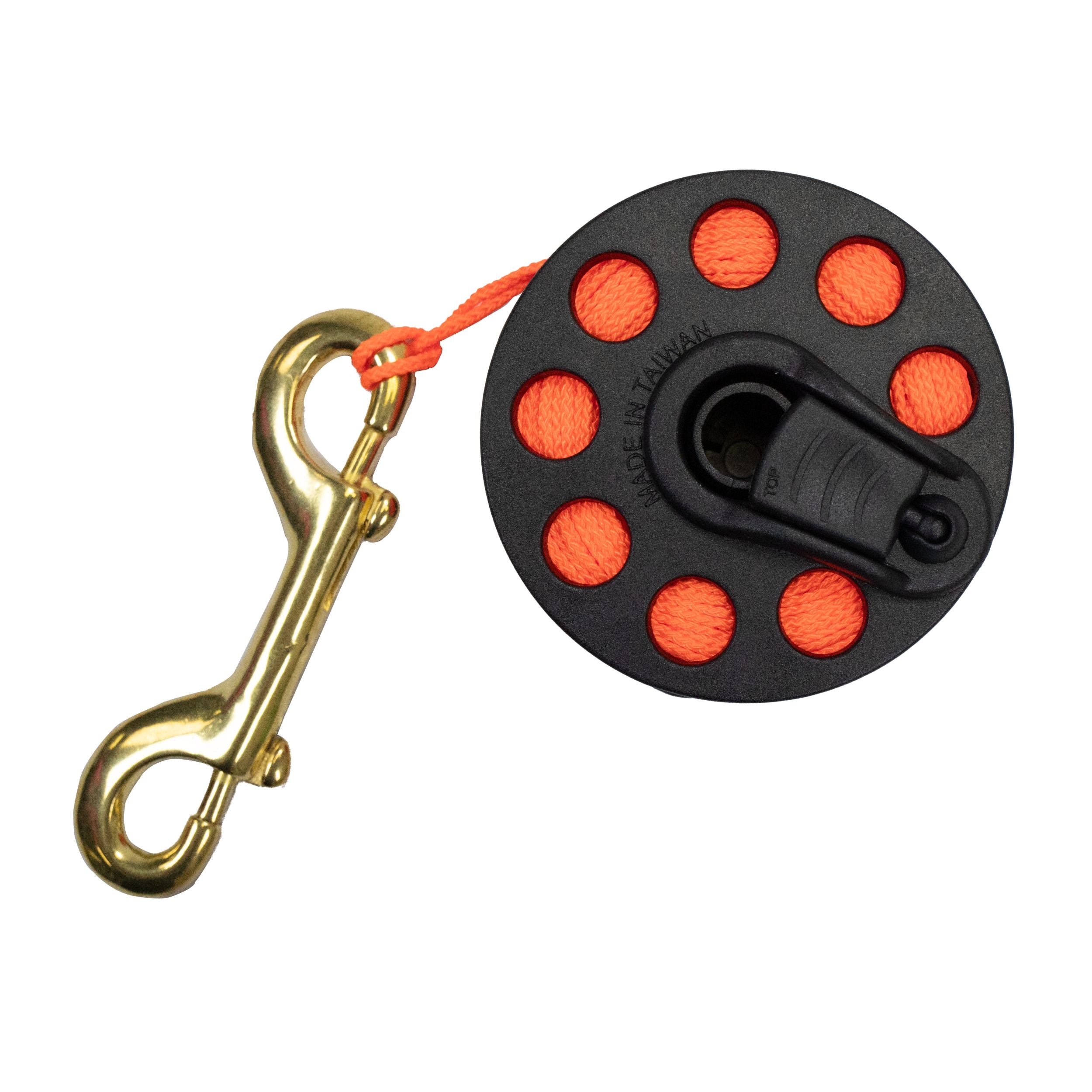 Scuba Diving Compact Finger Spool with Plastic Handle 65ft - Orange Line