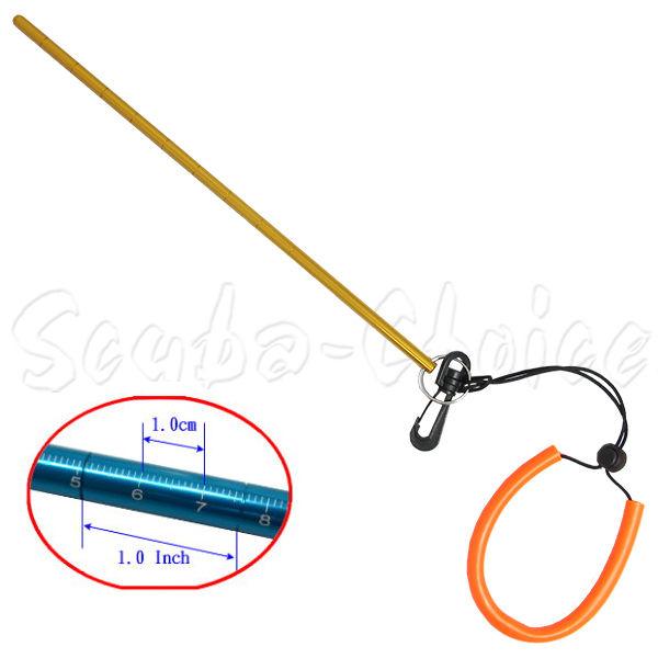 Scuba Diving 13" Aluminum Lobster Tickle Pointer Stick w/ Measurement & Lanyard - Scuba Choice