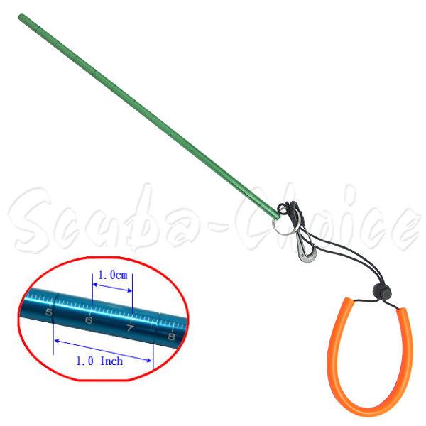 Scuba Diving 13" Aluminum Lobster Tickle Pointer Stick w/ Measurement & Lanyard - Scuba Choice