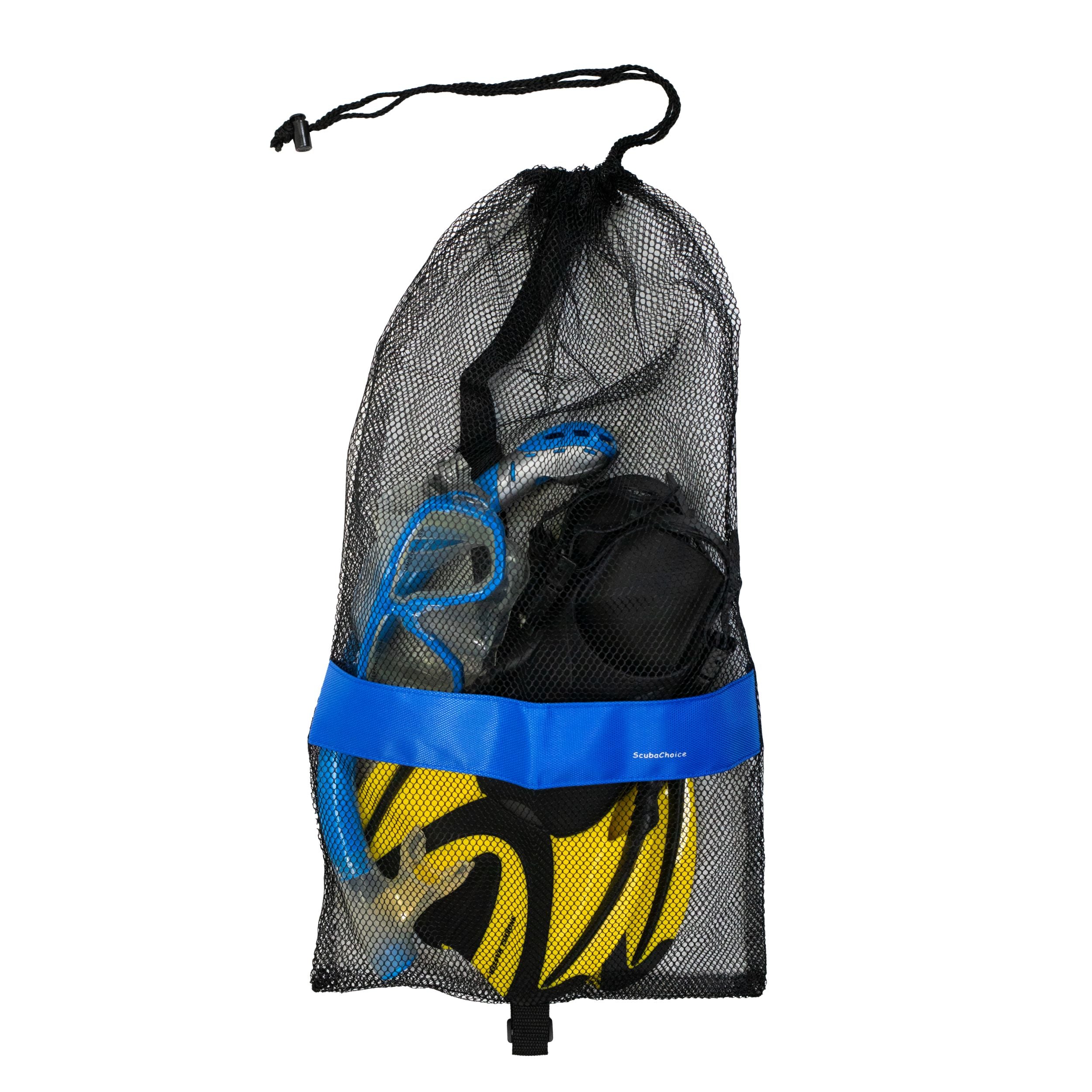 Scuba Diving Drawstring Mesh Bag with Shoulder Strap. 25" x 13"
