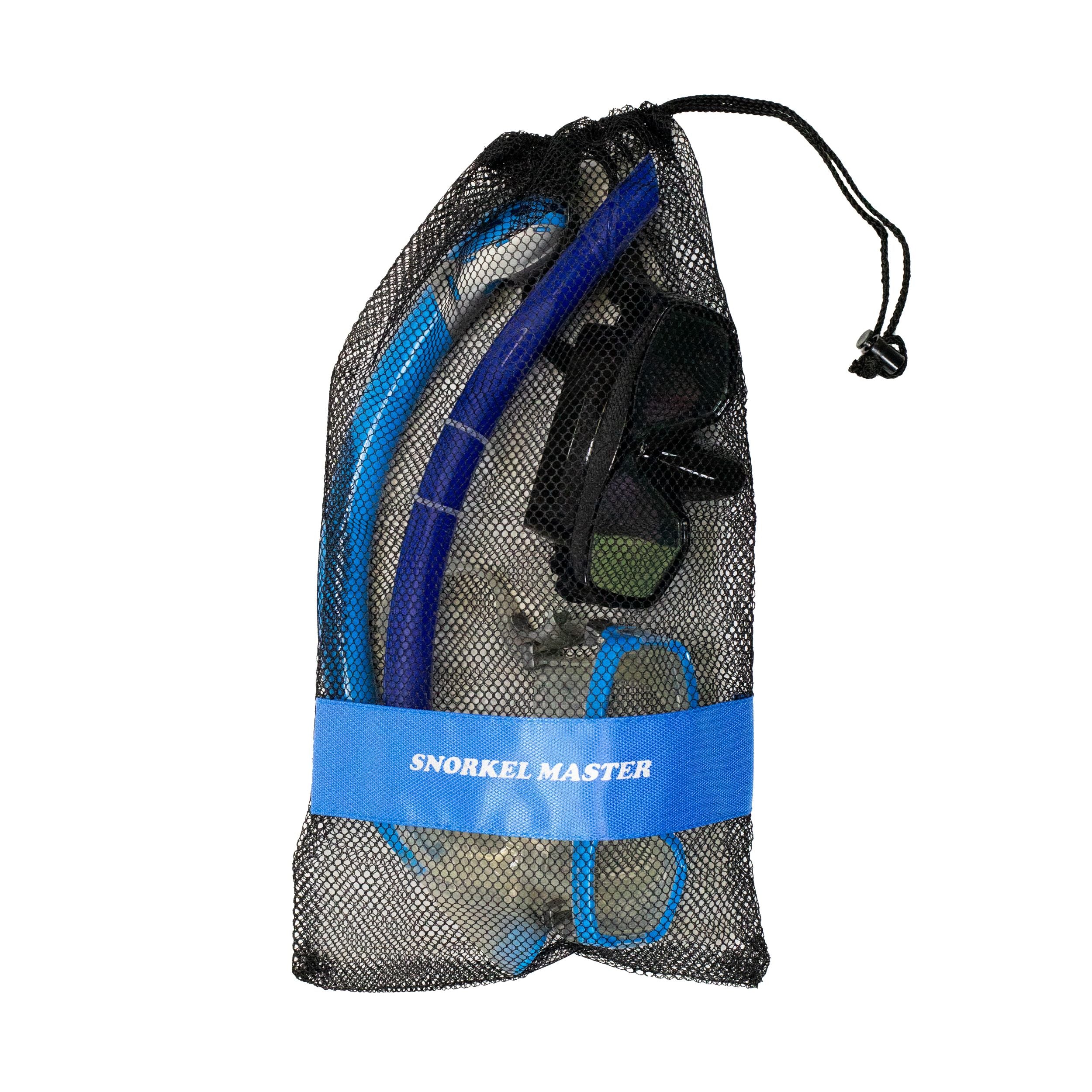 Snorkel Master Snorkeling Drawstring Mesh Bag w/ Blue Bar- 19" x 11.5"