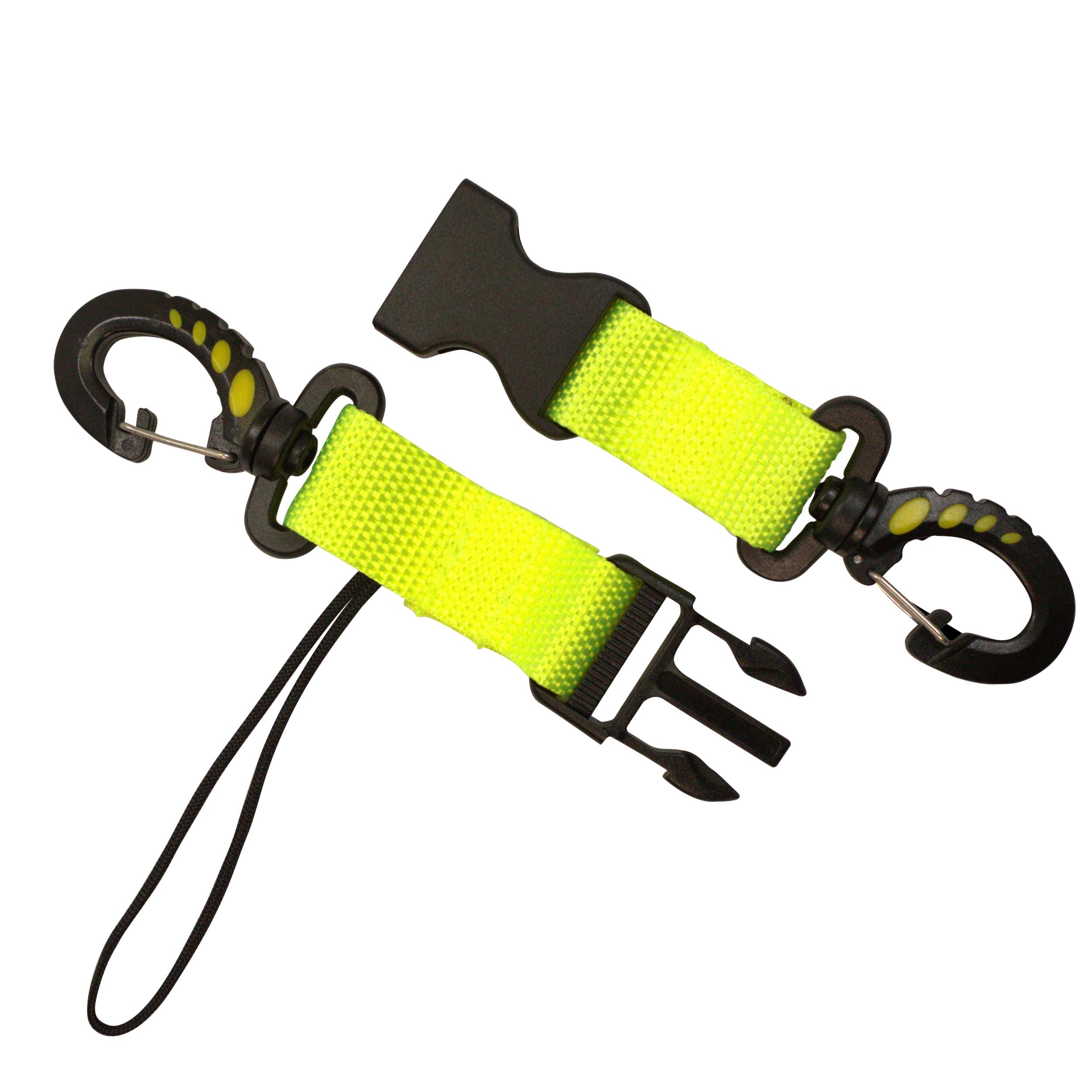 Scuba Diving Lanyard with Dual Clips & Quick Release Buckle