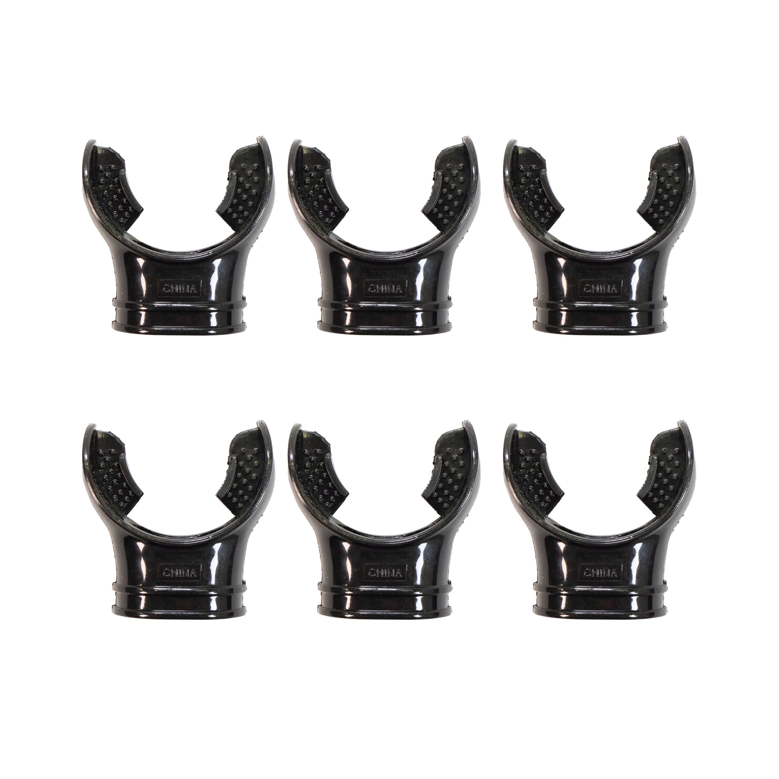 Scuba Diving Black Regulator Octopus Mouthpieces w/ Regulator Tie, 6pc Pack