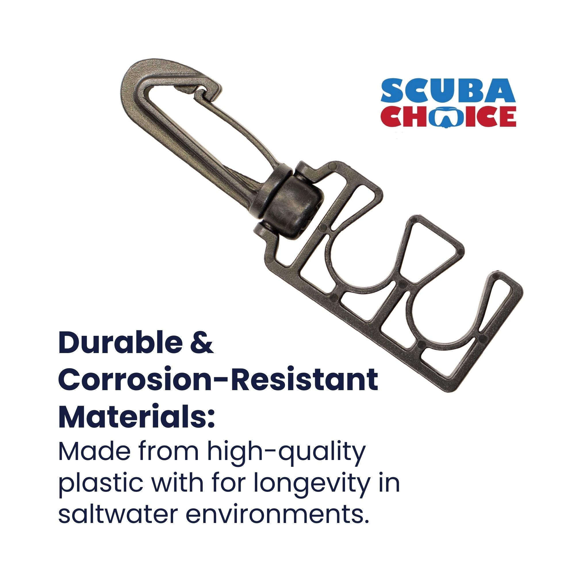 Scuba Choice Scuba Hose Clip Holder for Snorkeling & Diving, BCD Hose Snap Hook Attachment