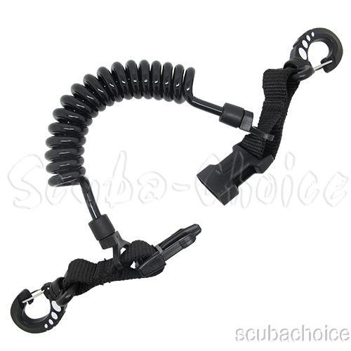 Scuba Diving Shark Coil Lanyard with Snaps and Quick Release Buckles - Scuba Choice