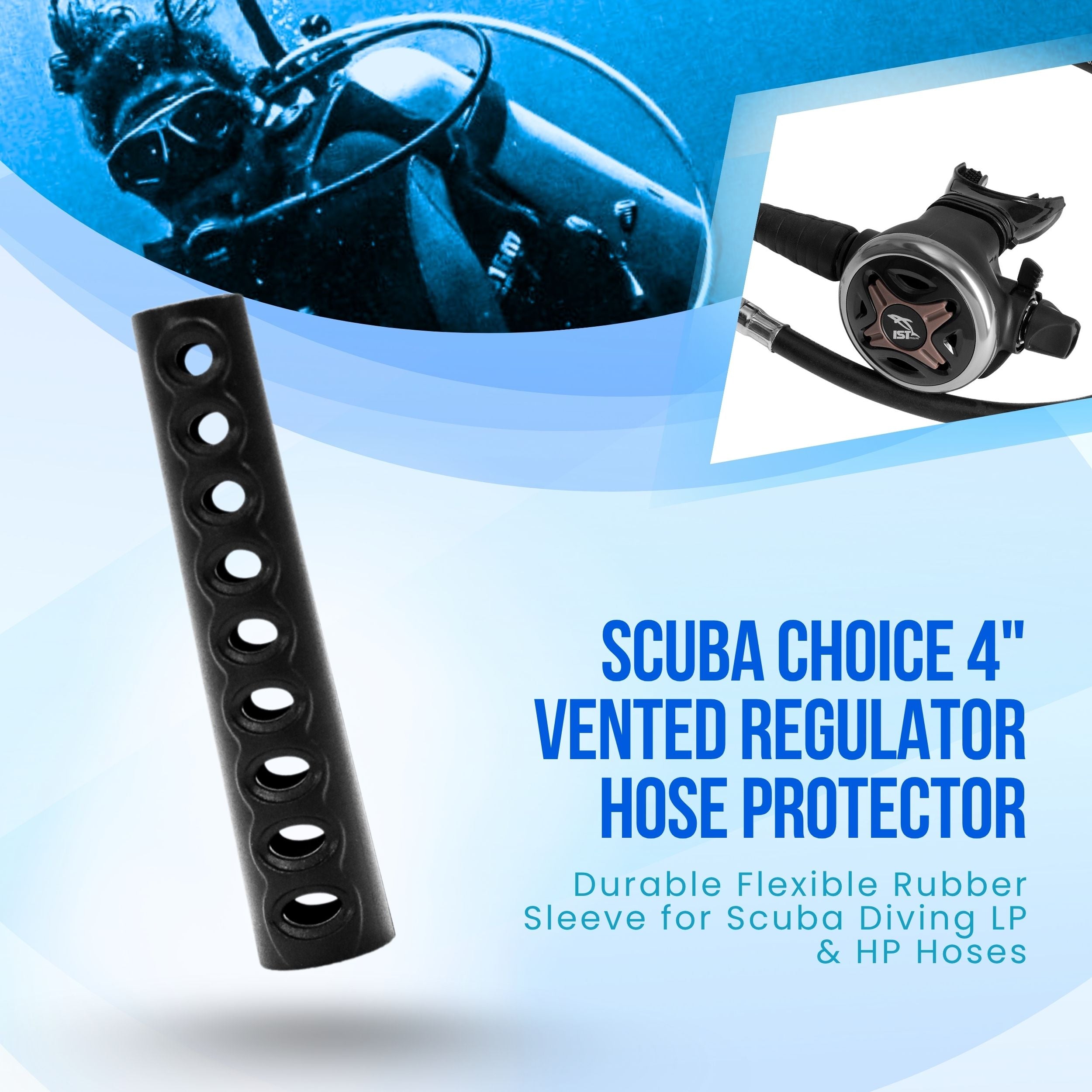Scuba Diving 4" Long Vented Regulator Hose Protector