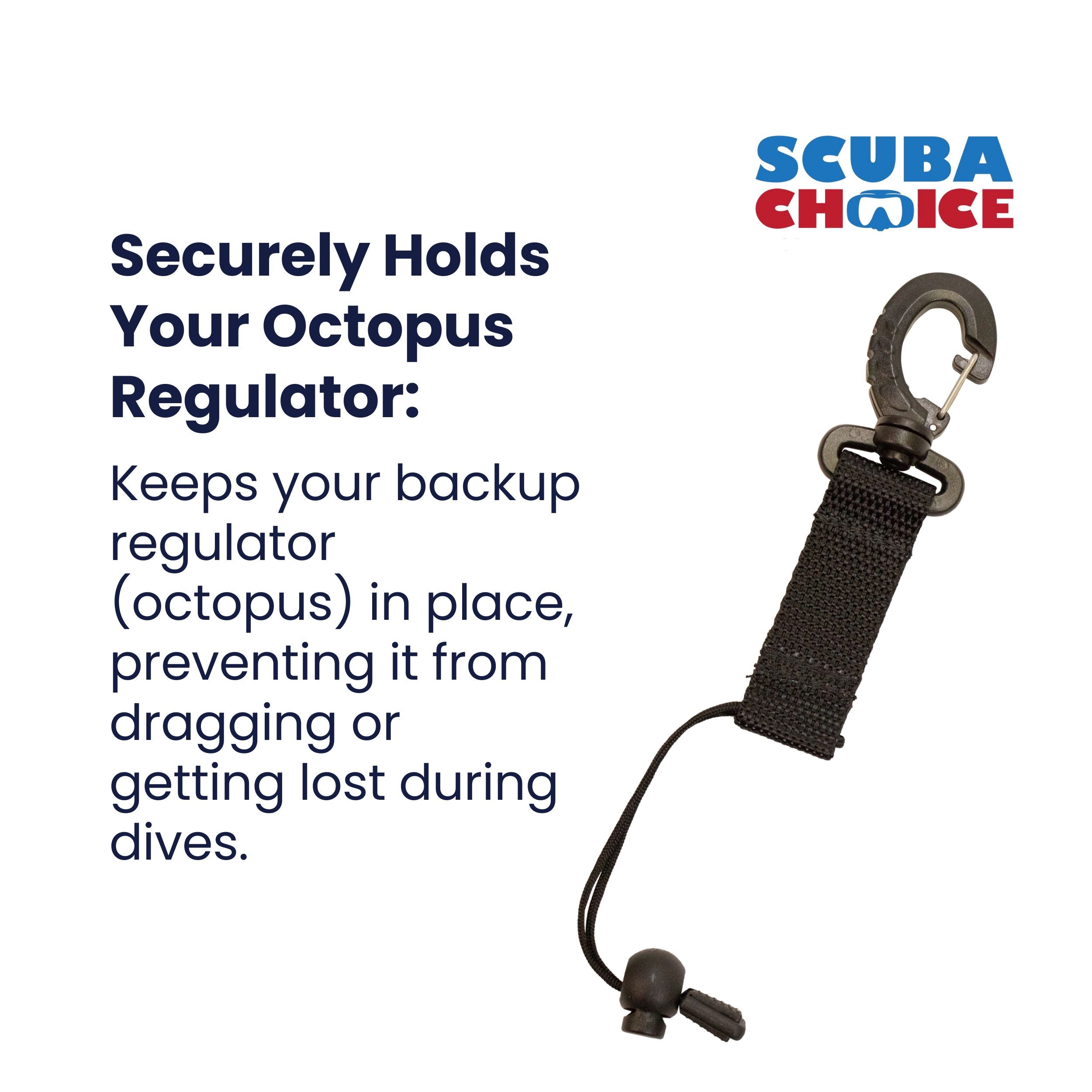 Scuba Diving Webbing Octopus Holder w/ Clip