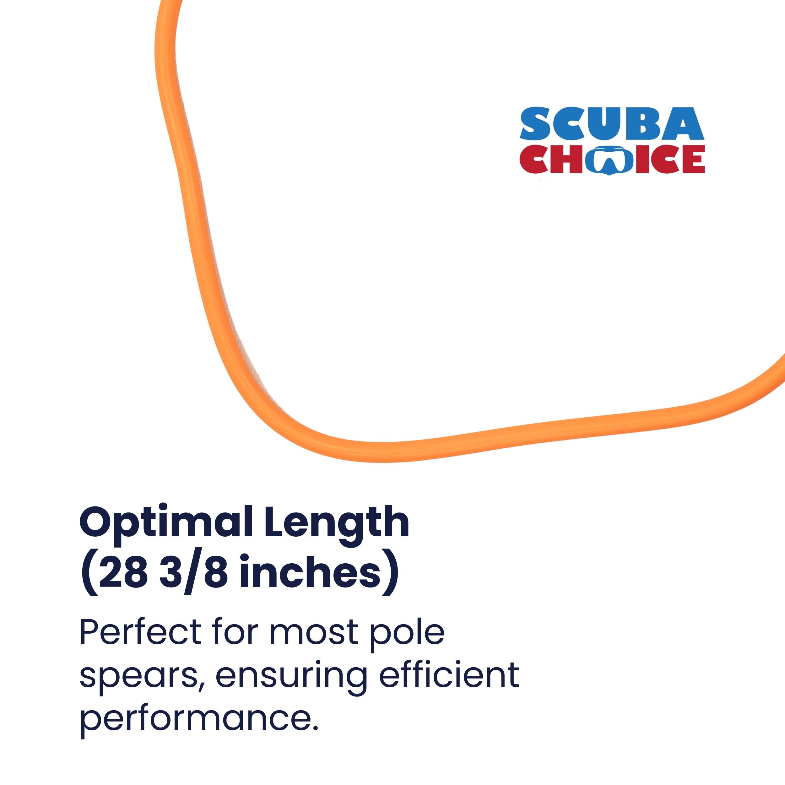 3/8" Orange Rubber Fishing Hand Pole Spear Sling - 28-3/8" Long