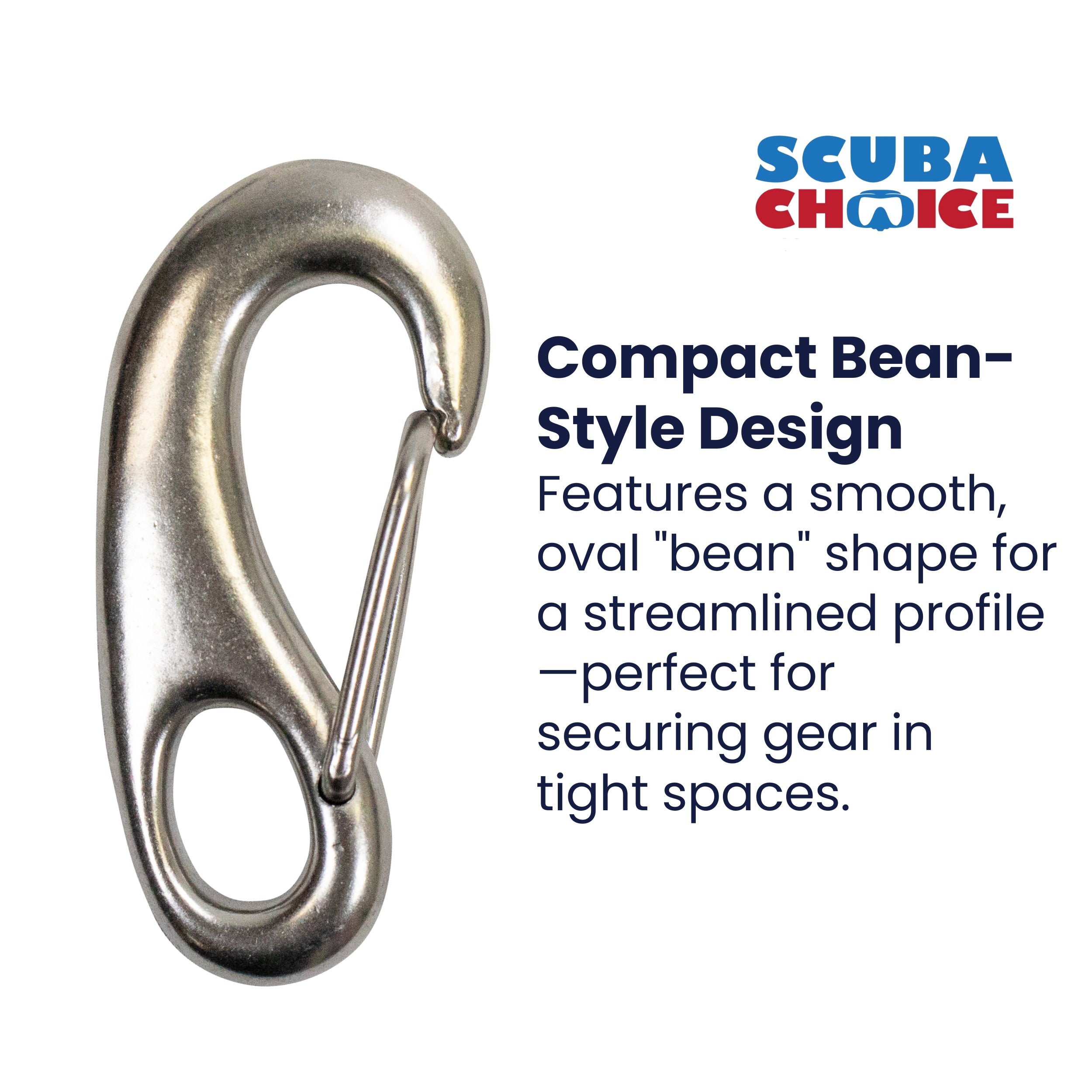 Stainless Steel Clasp Small Bean Style Fast Spring Hook Snap, 2-5/8" x 1-1/4"