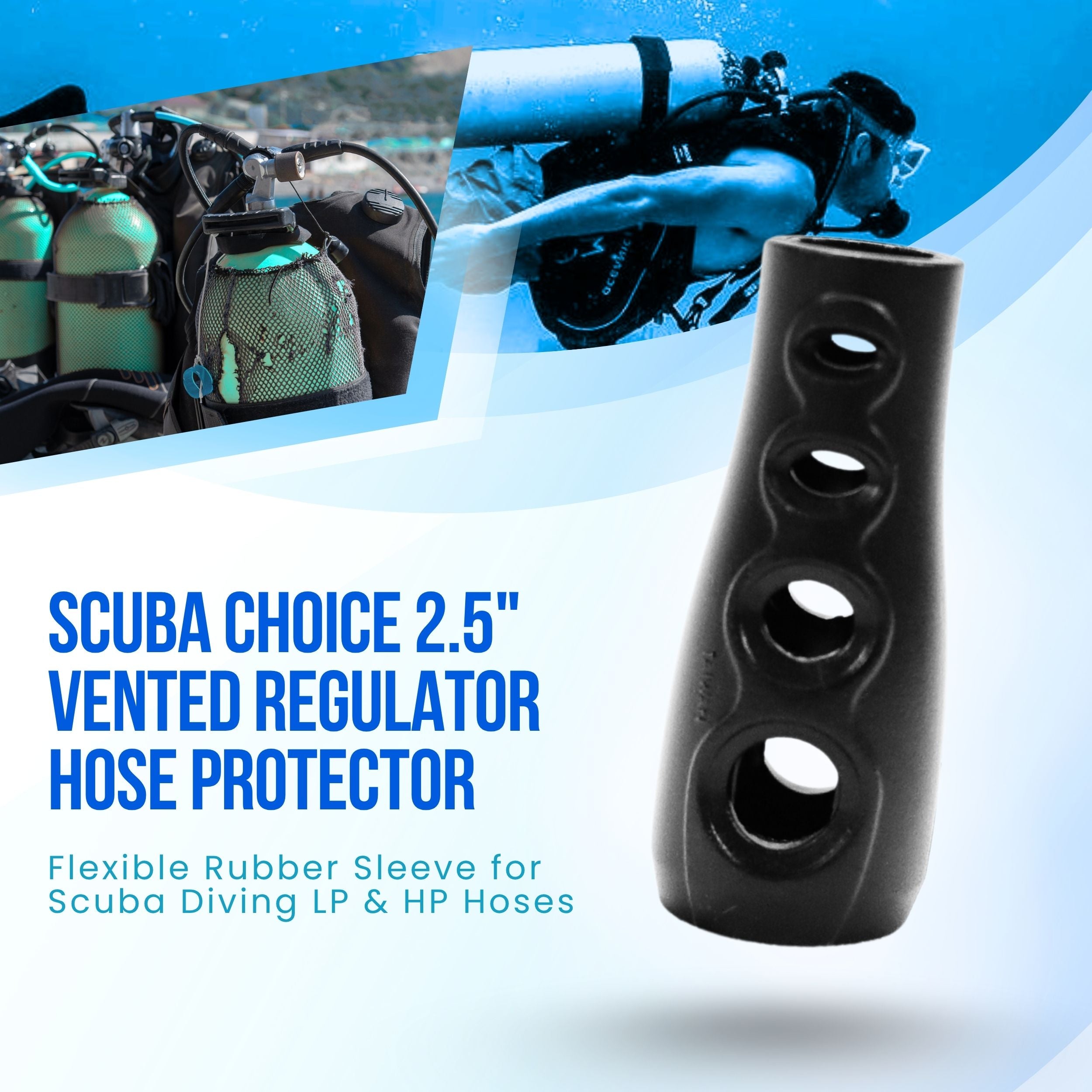 Scuba Diving 2.5" Long Vented Regulator Hose Protector