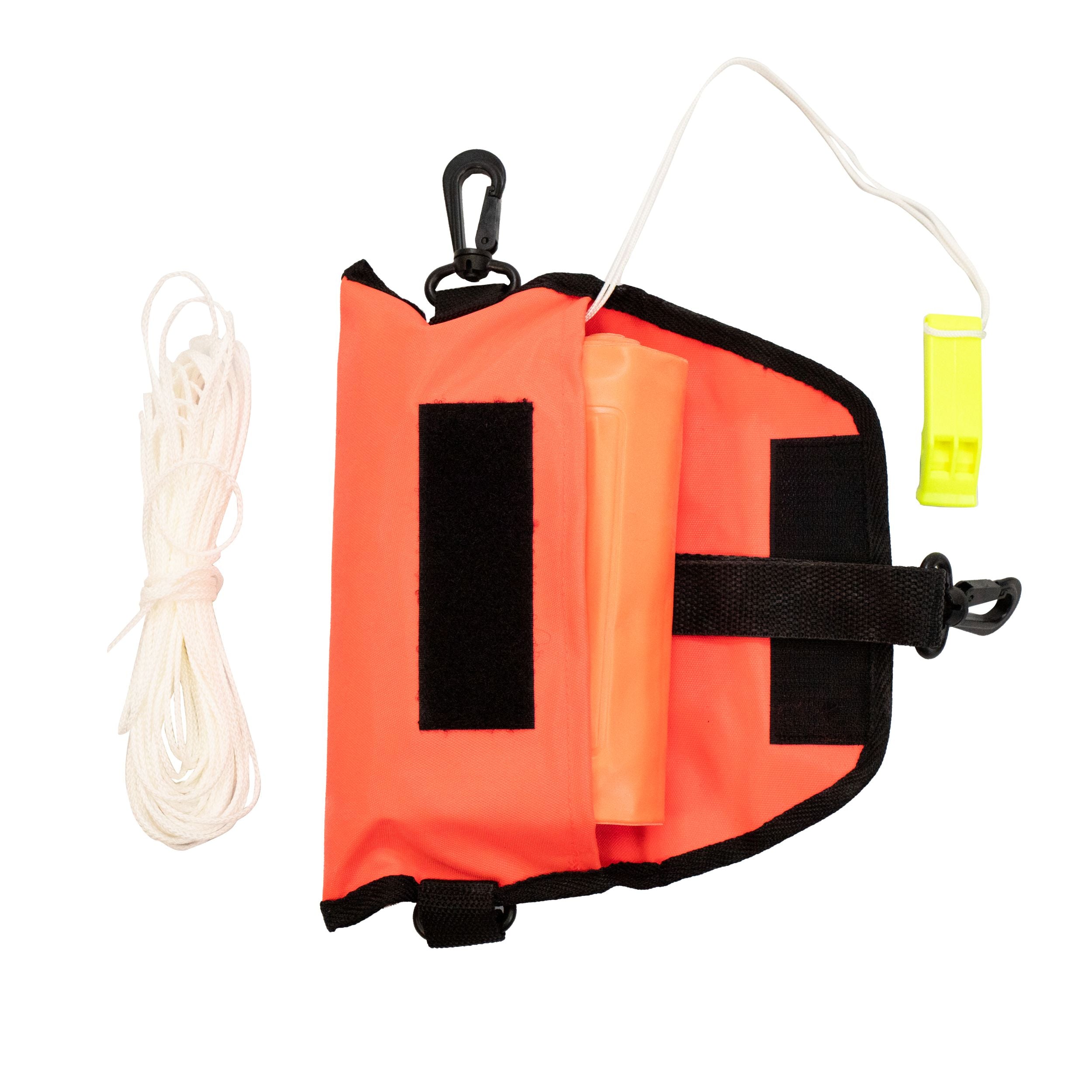 Scuba Diving 4ft Surface Marker Signal Tube with Pouch, Whistle & 36' String