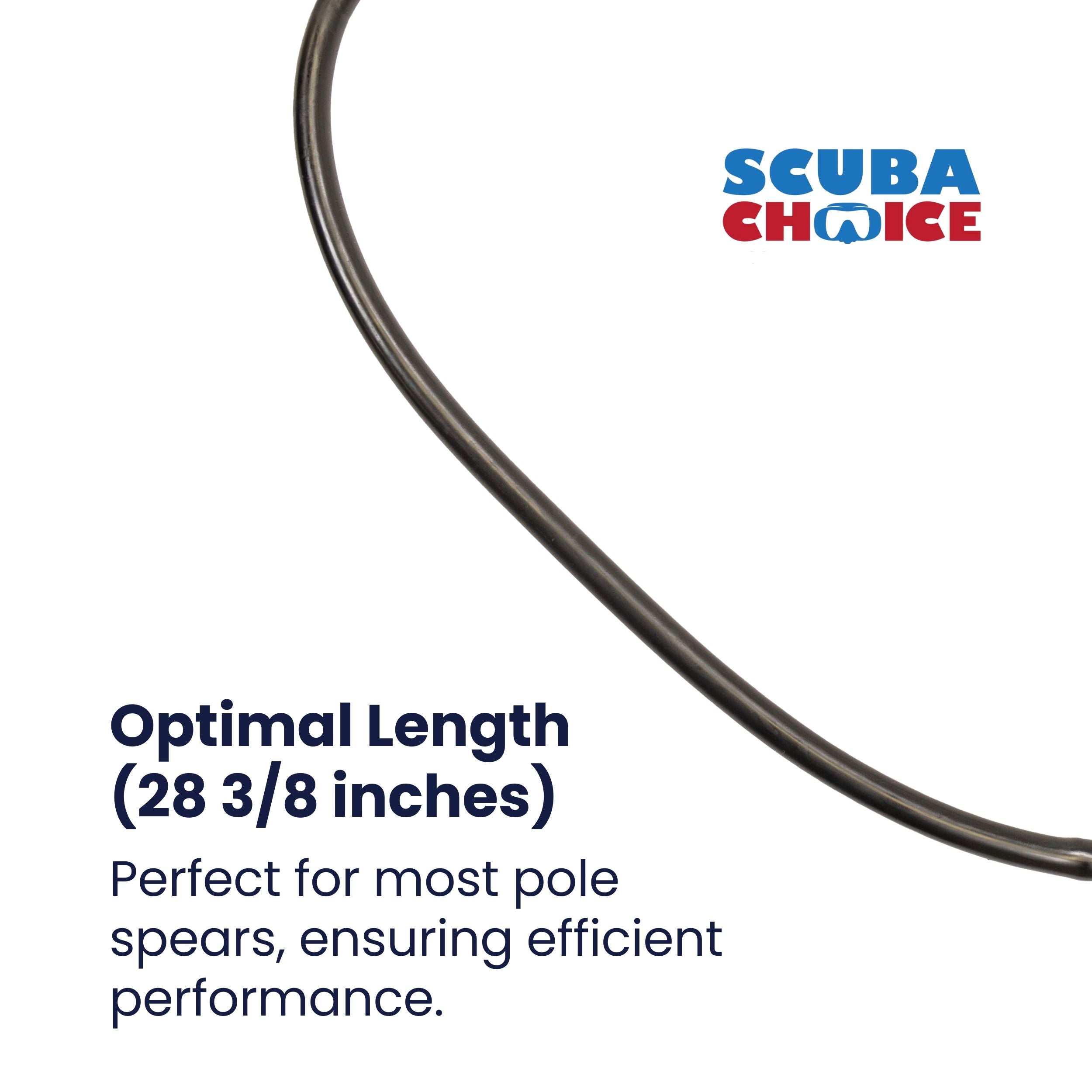 3/8" Black Rubber Fishing Hand Pole Spear Sling - 28-3/8" Long