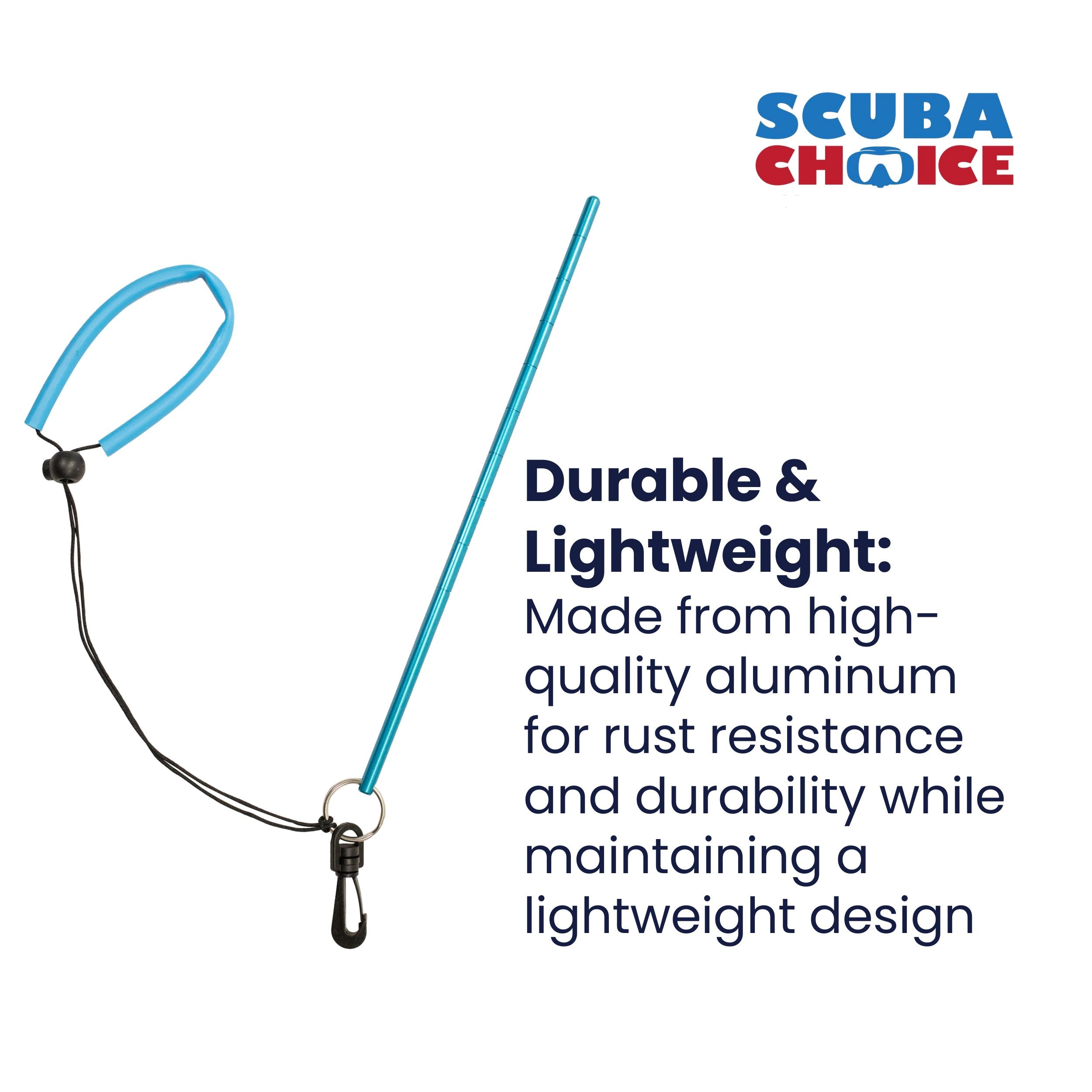 Scuba Diving 13" Aluminum Lobster Tickle Pointer Stick w/ Measurement & Lanyard