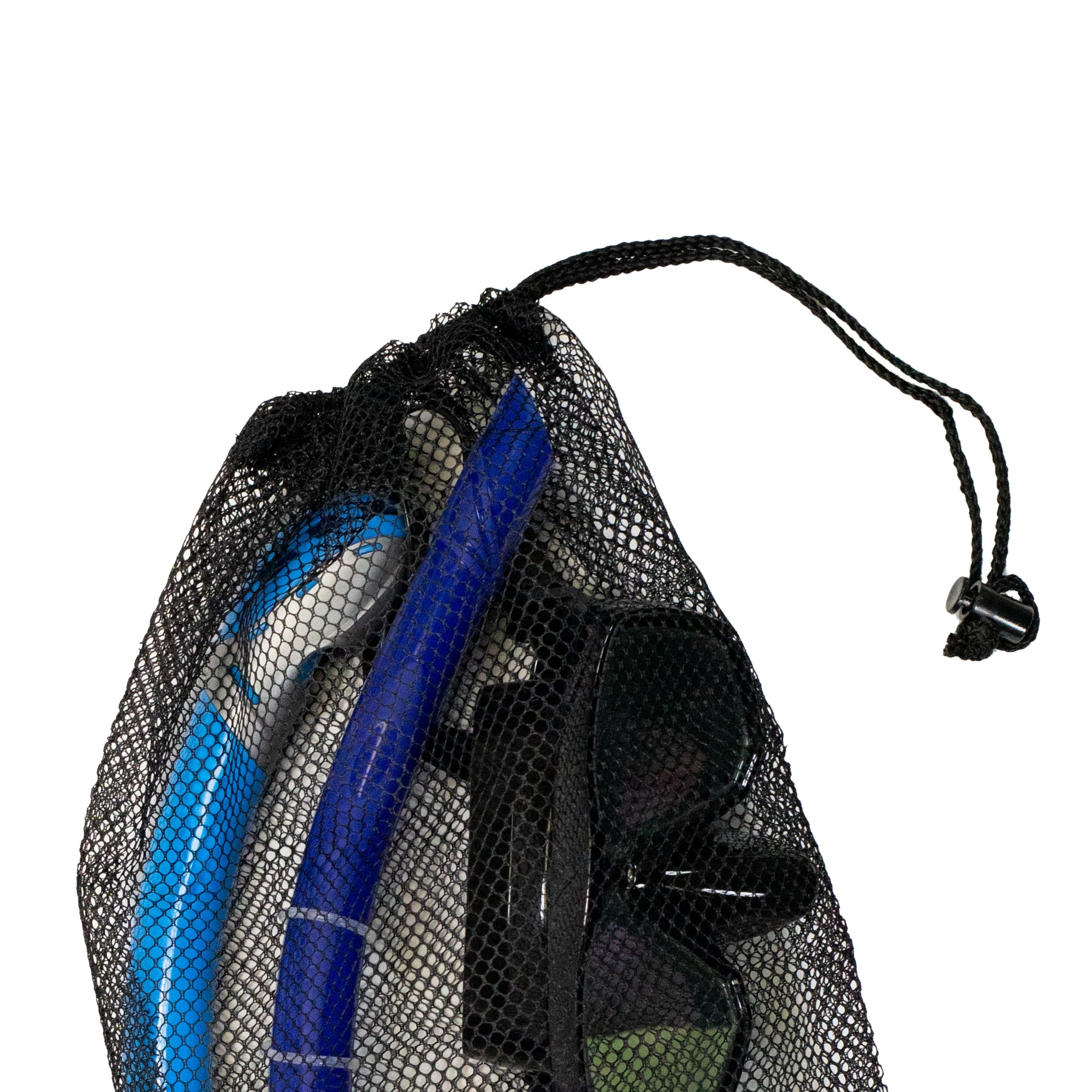 Snorkel Master Snorkeling Drawstring Mesh Bag w/ Blue Bar- 19" x 11.5"