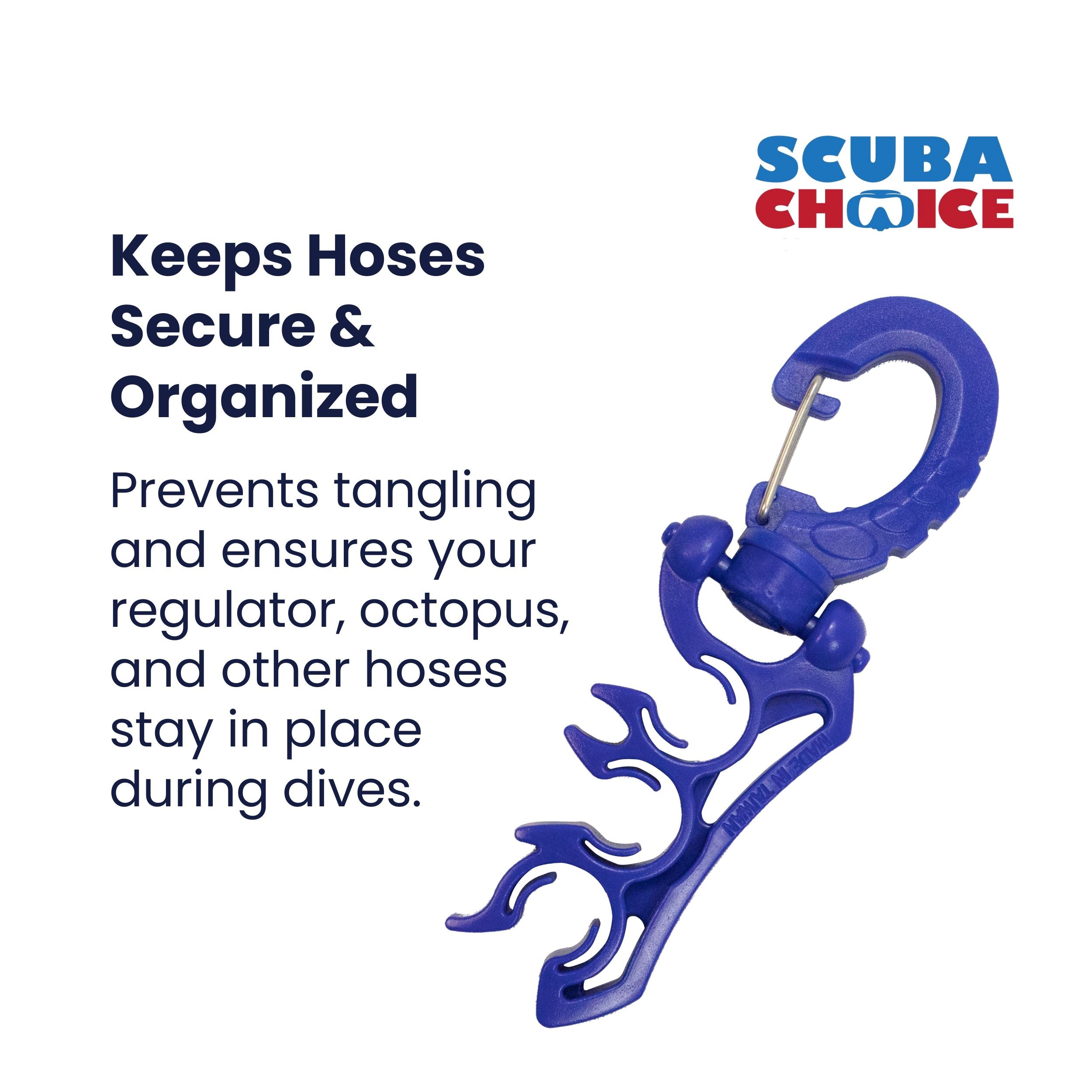 Scuba Choice Scuba Diving Dive Triple Hose Holder with Clip