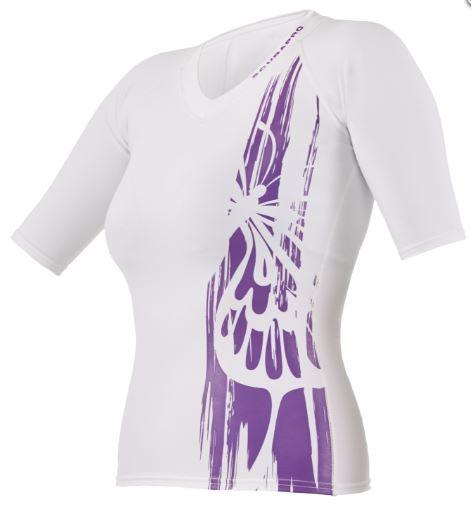 Scubapro Purple Mermaid Rashguard Women's Short Sleeve - White/Purple - Scuba Choice
