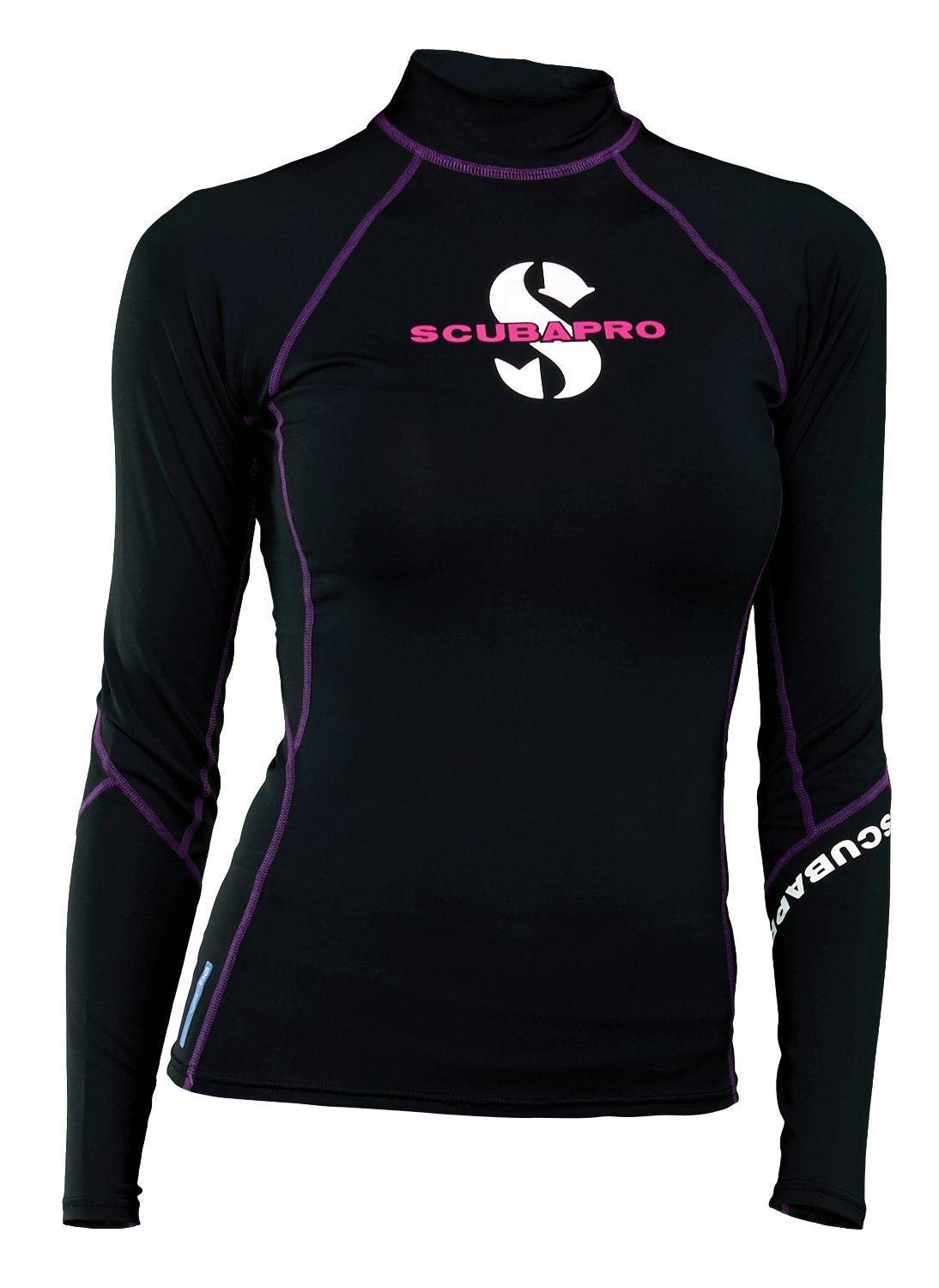 Scubapro Onyx RashT-Flex Womens, Long Sleeve (UPF80)- Black/Purple - Scuba Choice