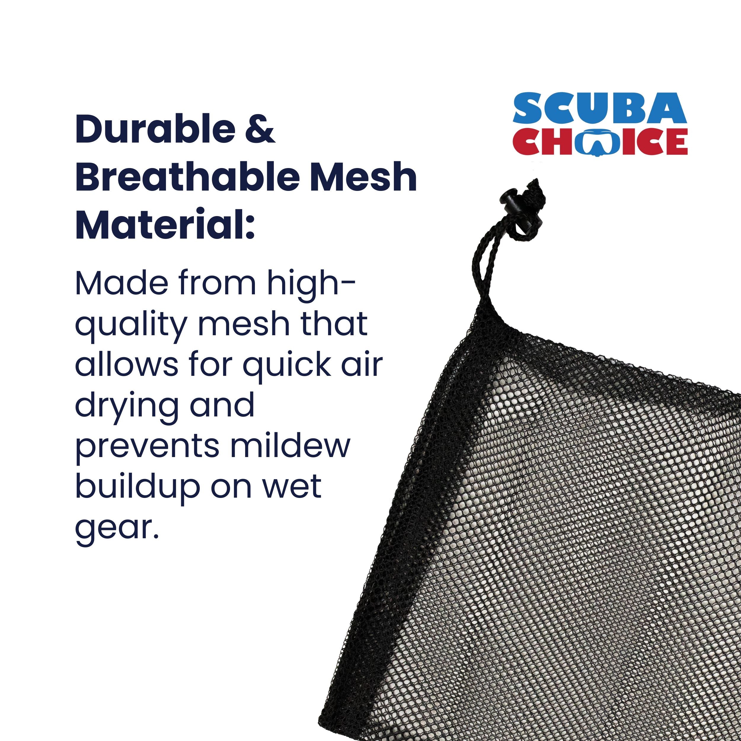 Snorkel Master Snorkeling Drawstring Mesh Bag w/ Blue Bar- 19" x 10"