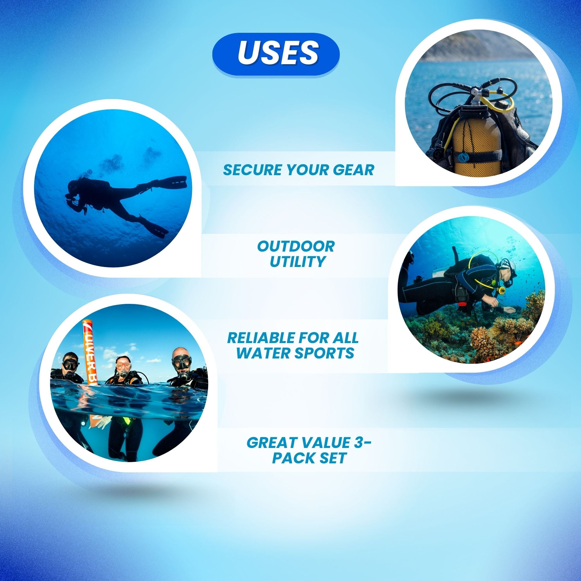 Scuba Choice Black Stainless Steel Clip Double Ended Snap Bolt, 90mm