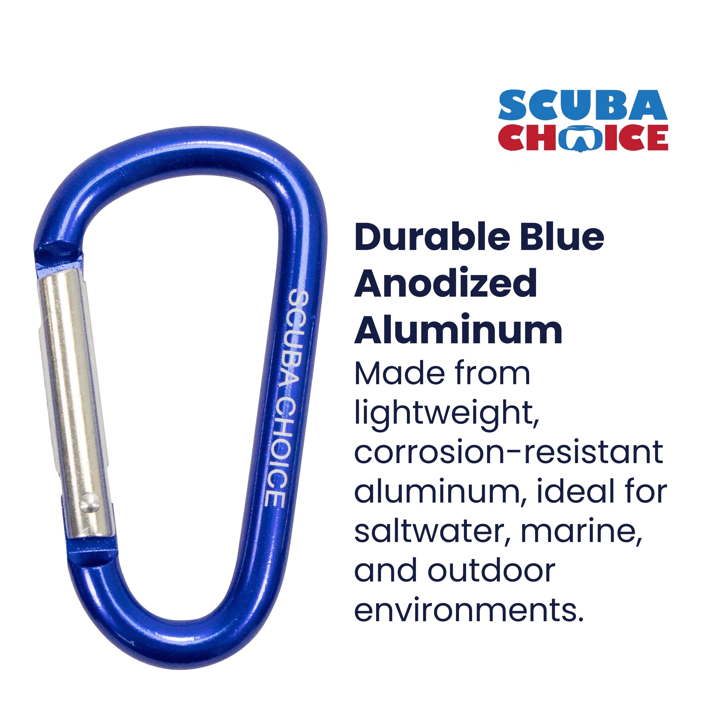 Boat Marine Clip Blue Aluminum Safety Spring Hook Carabiner 2-5/8", 3pc pack