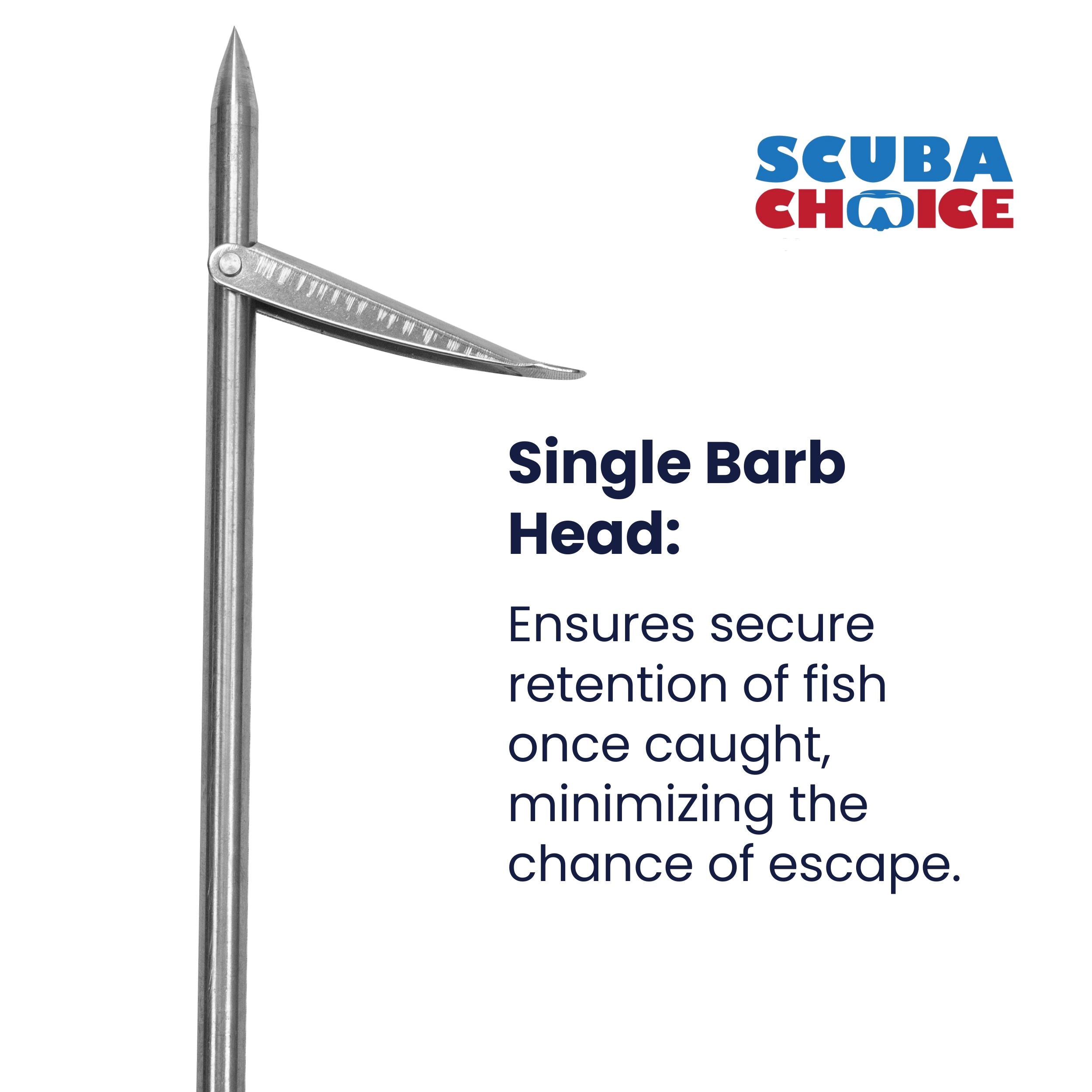 Spearfishing 7.5" Stainless Steel Pole Spear Tip Single Barb Head