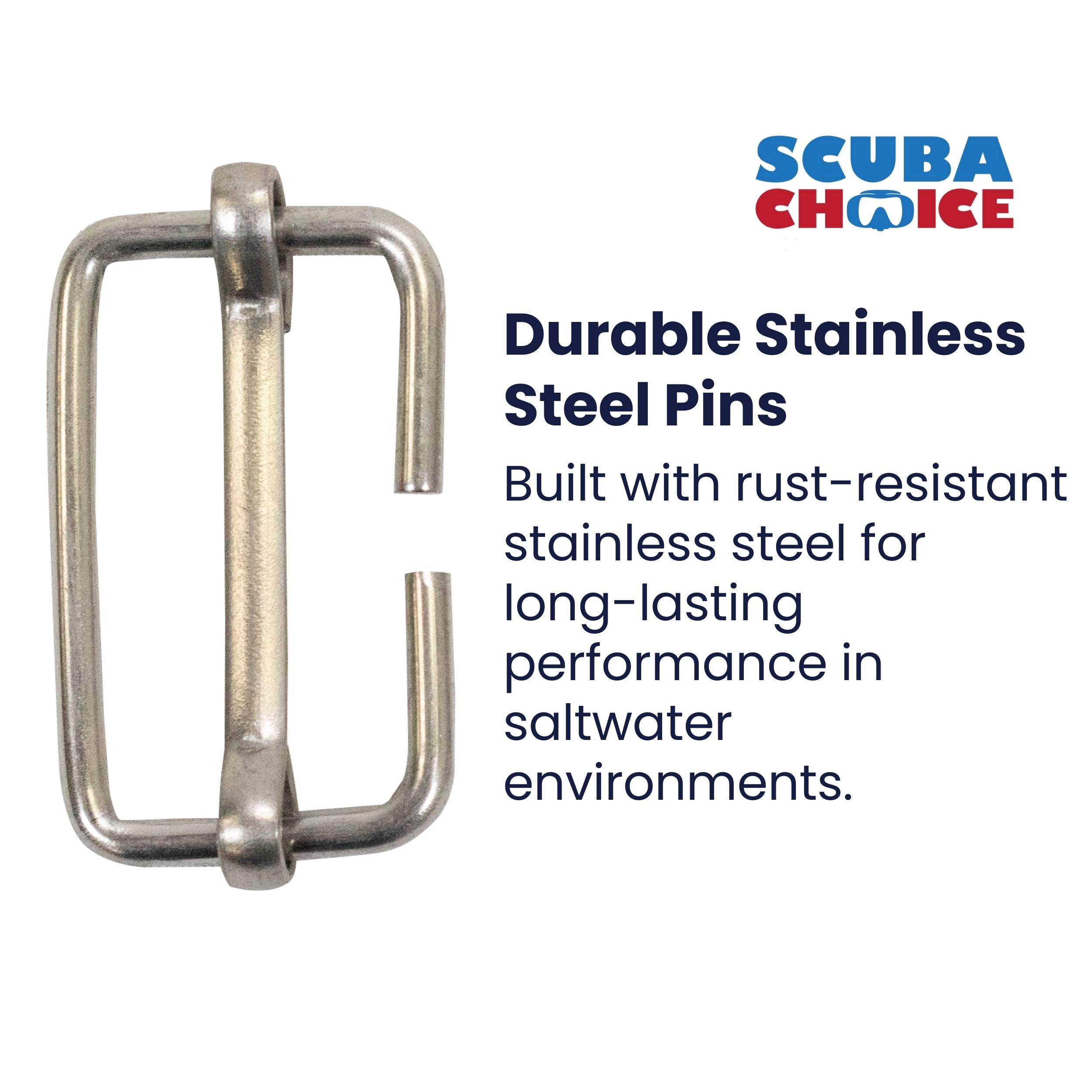 Scuba Diving Replacement Stainless Steel Pin Style Mask Strap Retainer, Pair